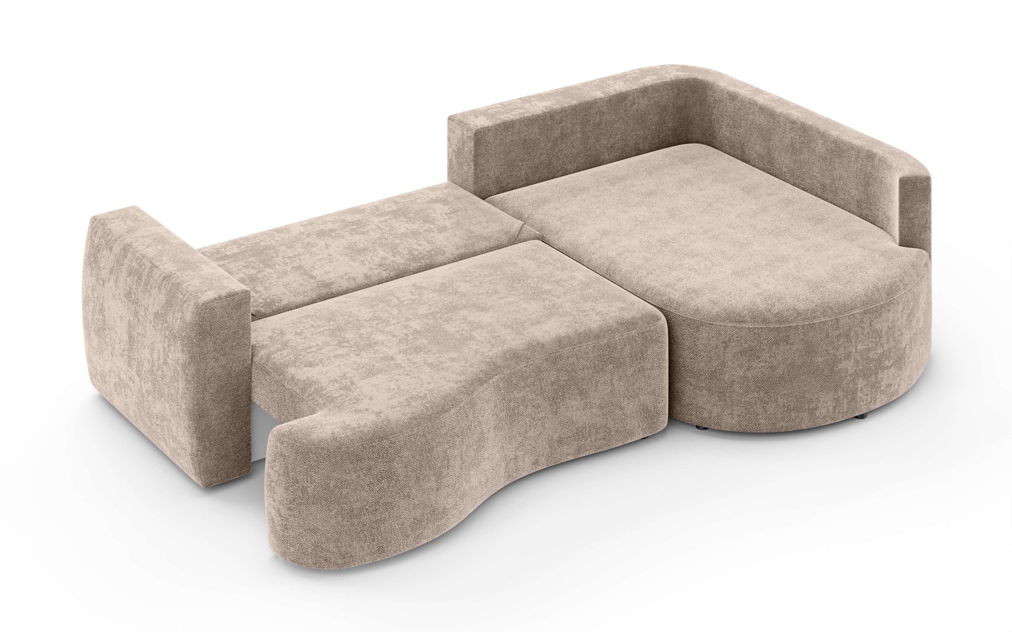 INOSIGN Ecksofa »Kahekili, Schlafsofa mit Bettkasten, Maße B/T/H: 255/181/90/ cm«, L-Form mit Wellenunterfederung, 7 Rückenkissen und 2 Zierkissen