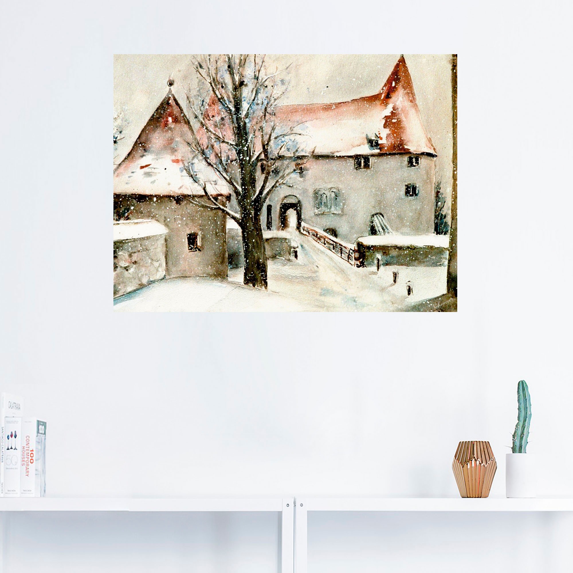 Artland Wandbild »Winter auf der Burg«, Gebäude, (1 St.), als Leinwandbild, Poster, Wandaufkleber in verschied. Größen