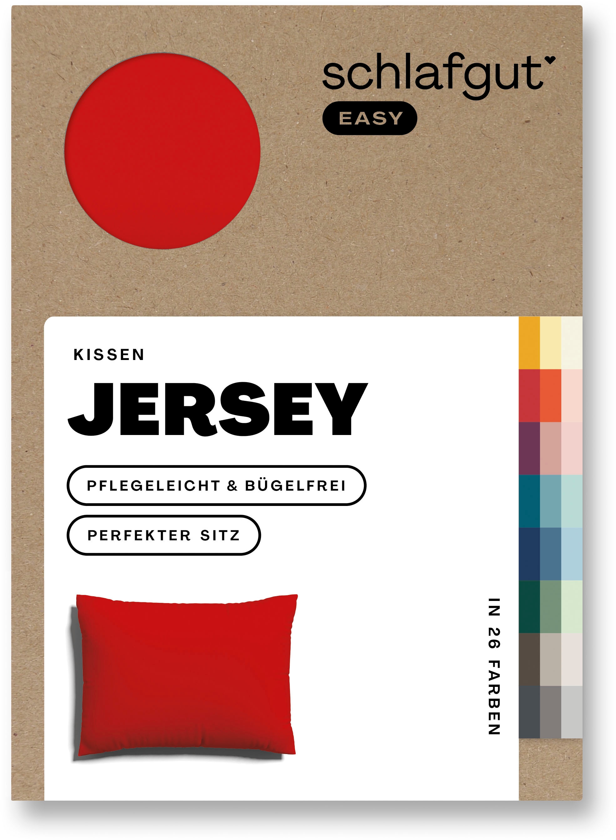 Schlafgut Kissenbezug »EASY Jersey«, (1 St.), Kissenhülle mit Reißverschluss, weich und saugfähig, Kissenbezug