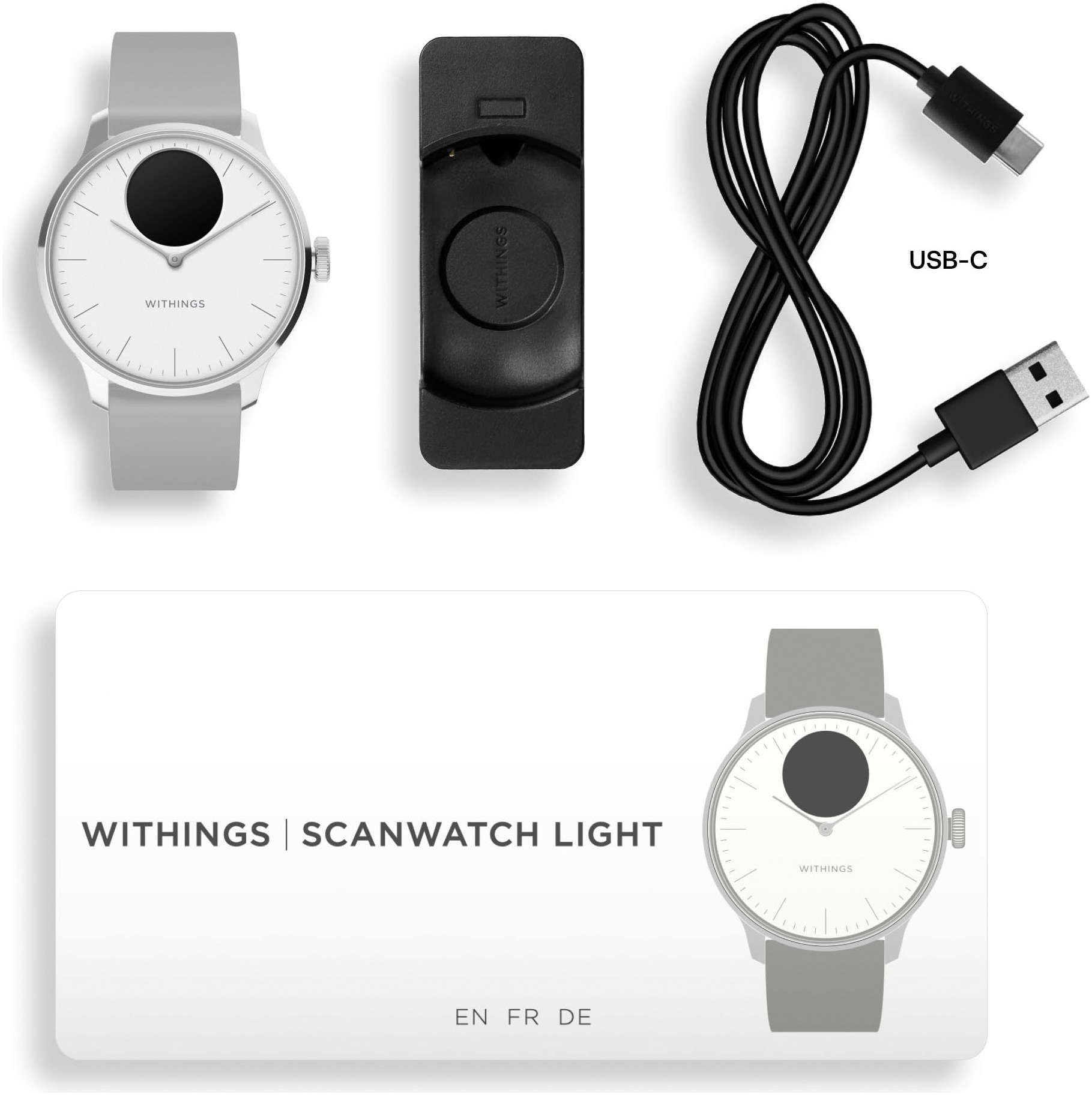 Withings Smartwatch »ScanWatch Light 37mm RoseGold, Akku bis 30 Tage, 50 M Wasserdicht«, (/ 0,63 Zoll), Leicht, elegant, langlebig, hybride, für tägliches Gesundheitstracking