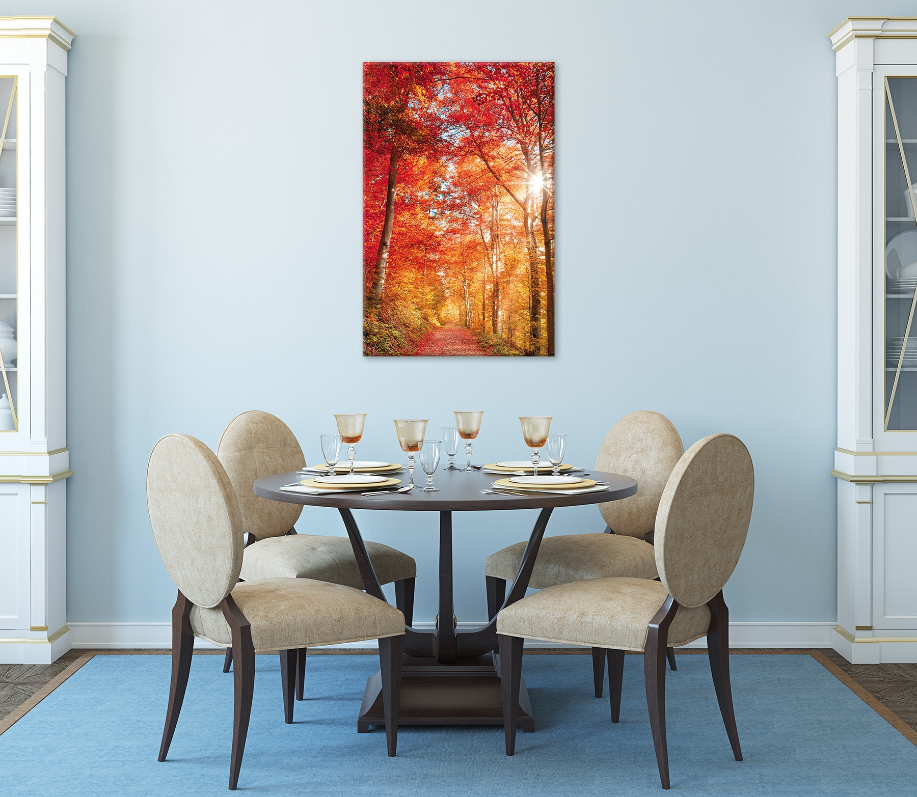 Bönninghoff Leinwandbild »Wandbild BUNTER HERBSTWALD 60x90 cm – Leinwandbild Keilrahmen Deko« Baumbilder | Bäume | Landschaft | Natur | Wald | Waldbilder 1 Stk. tlg. auf Keilrahmen gespannt