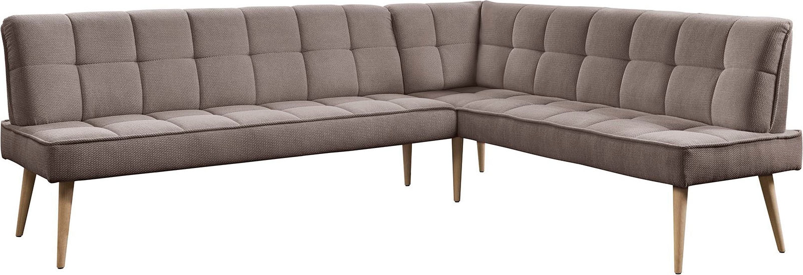 exxpo - sofa fashion Eckbank »Latte« moderne Sitz- und Rückensteppung, bequem und elegant, hoher Holzfuß