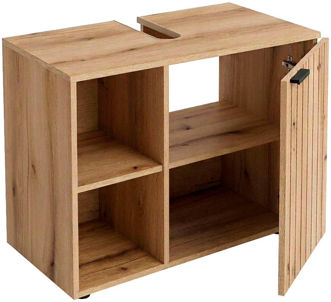 OTTO home Waschbeckenunterschrank »Baltrum« Breite 80 cm dekorative Lamellenoptik
