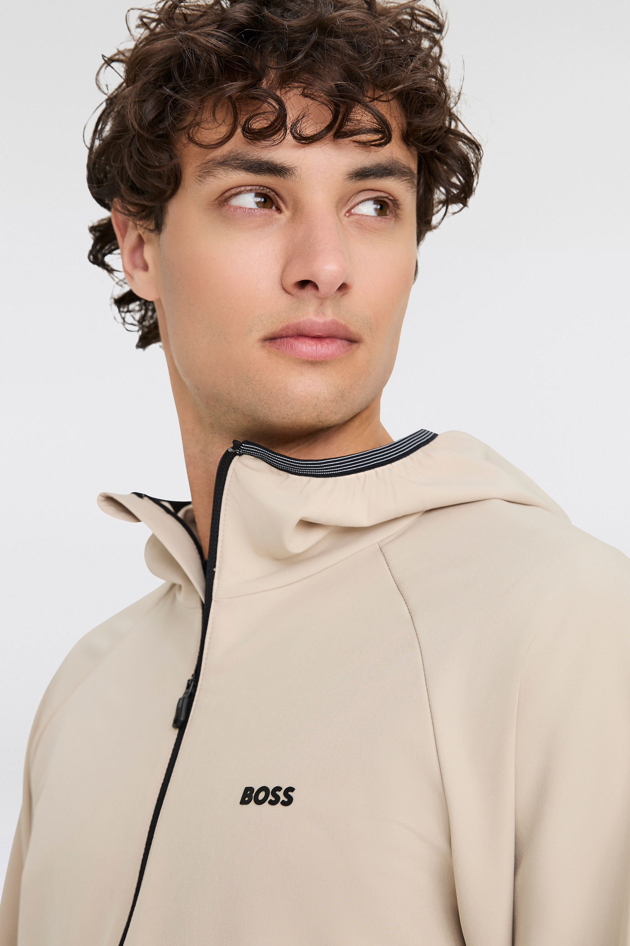 BOSS GREEN Funktionsjacke »L Commuter«, mit Kapuze, mit gummiertem Markenlabel