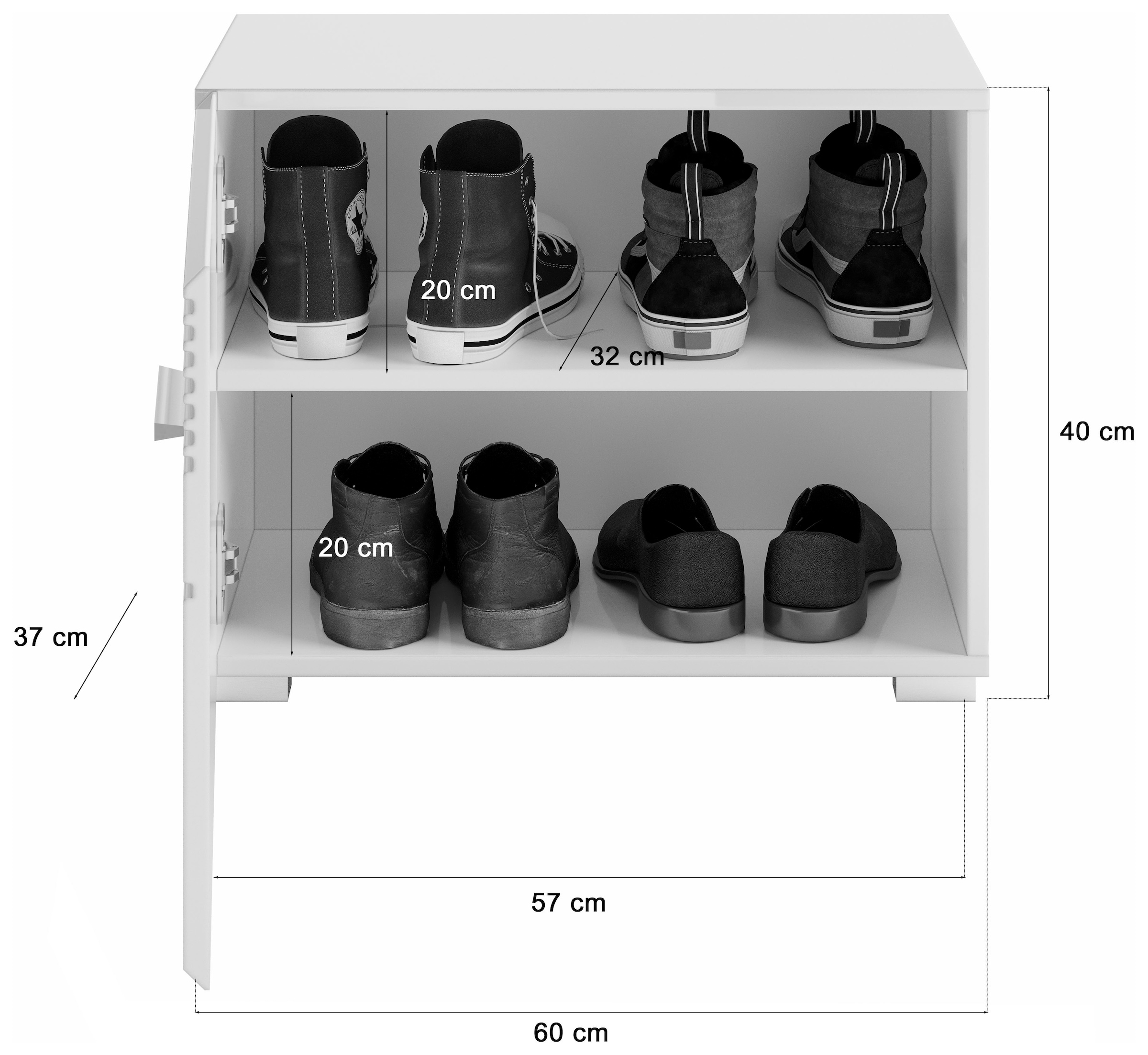 INOSIGN Garderoben-Set »Malmö, Breite 115cm, MDF Front mit Rillenfräsung, 3-teilig, best. aus:«, (3 St.), Sitzbank, Schuhkommode & Garderobenspiegel