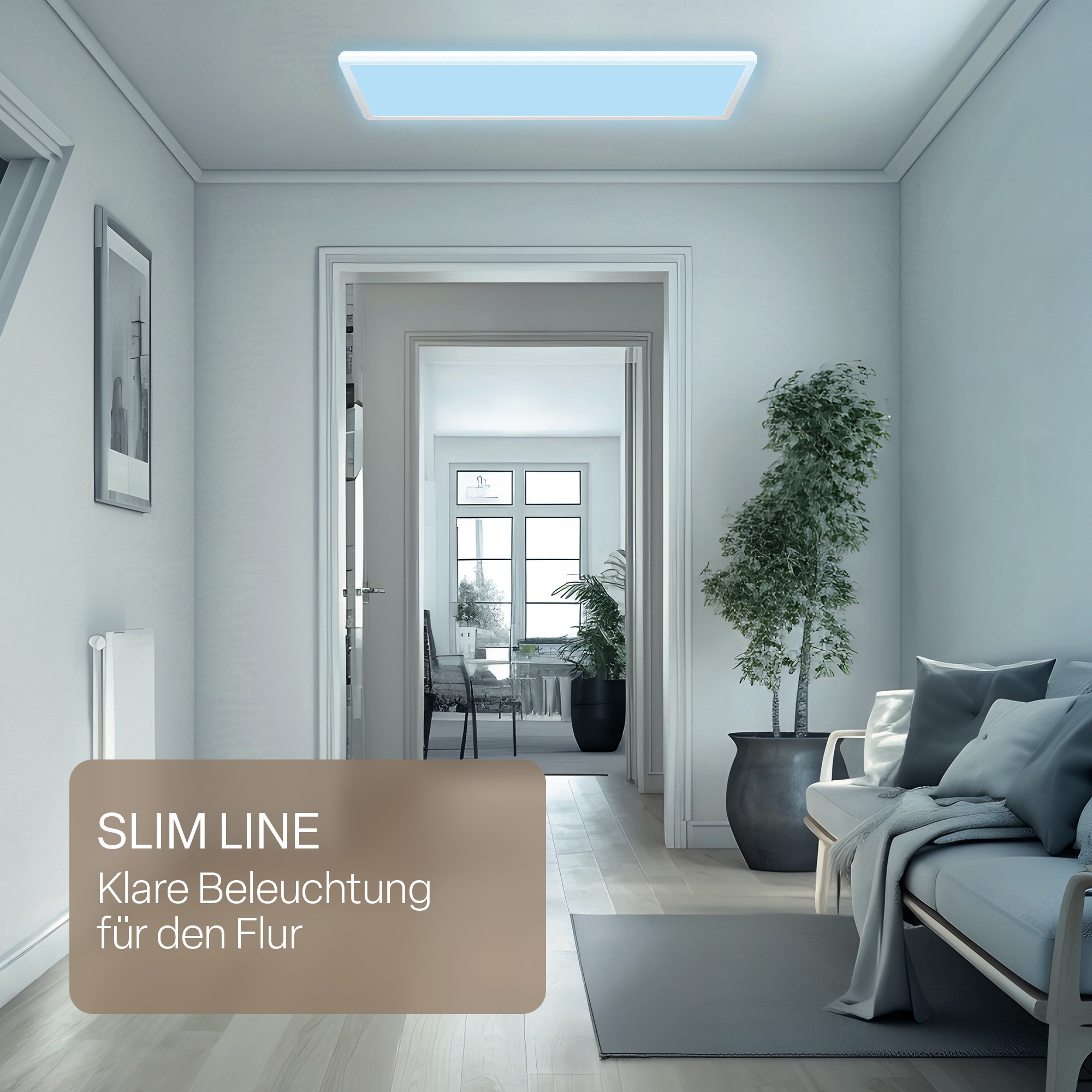 B.K.Licht LED Panel »SHALLOW« LED-Board 1 Stk. Neutralweiß 58x20x3 cm, Badlampe, Badezimmer, Küche, Wohnzimmer