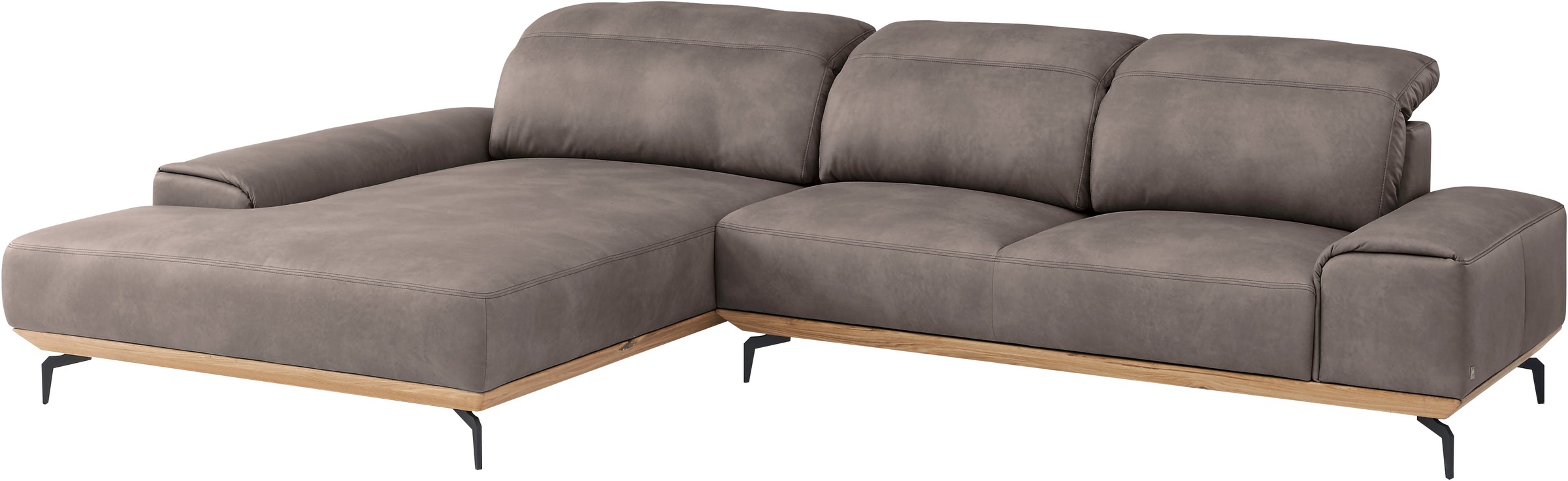 Musterring Wohnlandschaft »MR 2490«, Fuß Schwarz, Sitzhöhe 46cm, wahlweise mit Funktionen, Maße 342x207 cm
