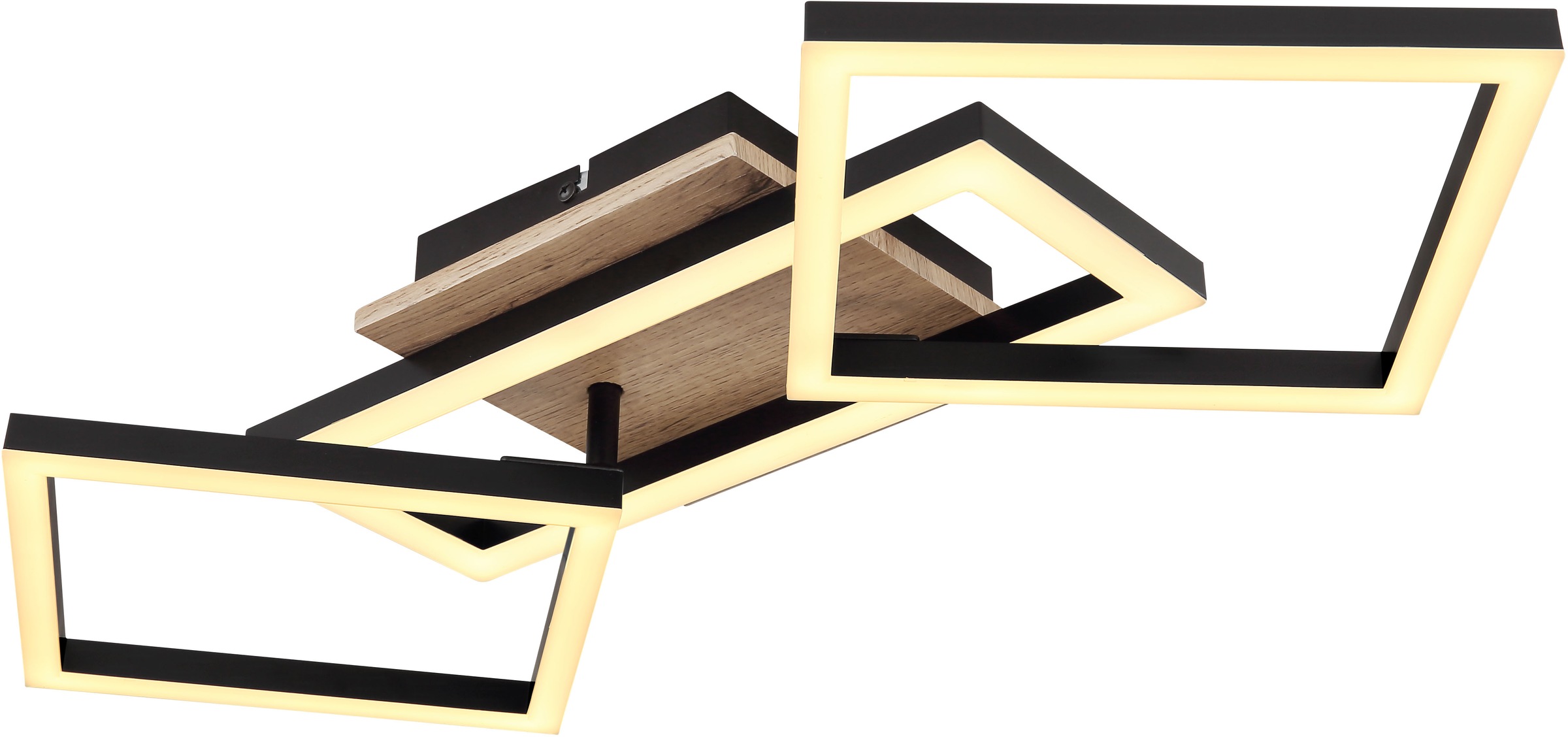 GLOBO LIGHTING LED Deckenleuchte »BOSSY« LED-Modul Warmweiß Deckenlampe/Wohnzimmer/Schlafzimmer/modern/Holz