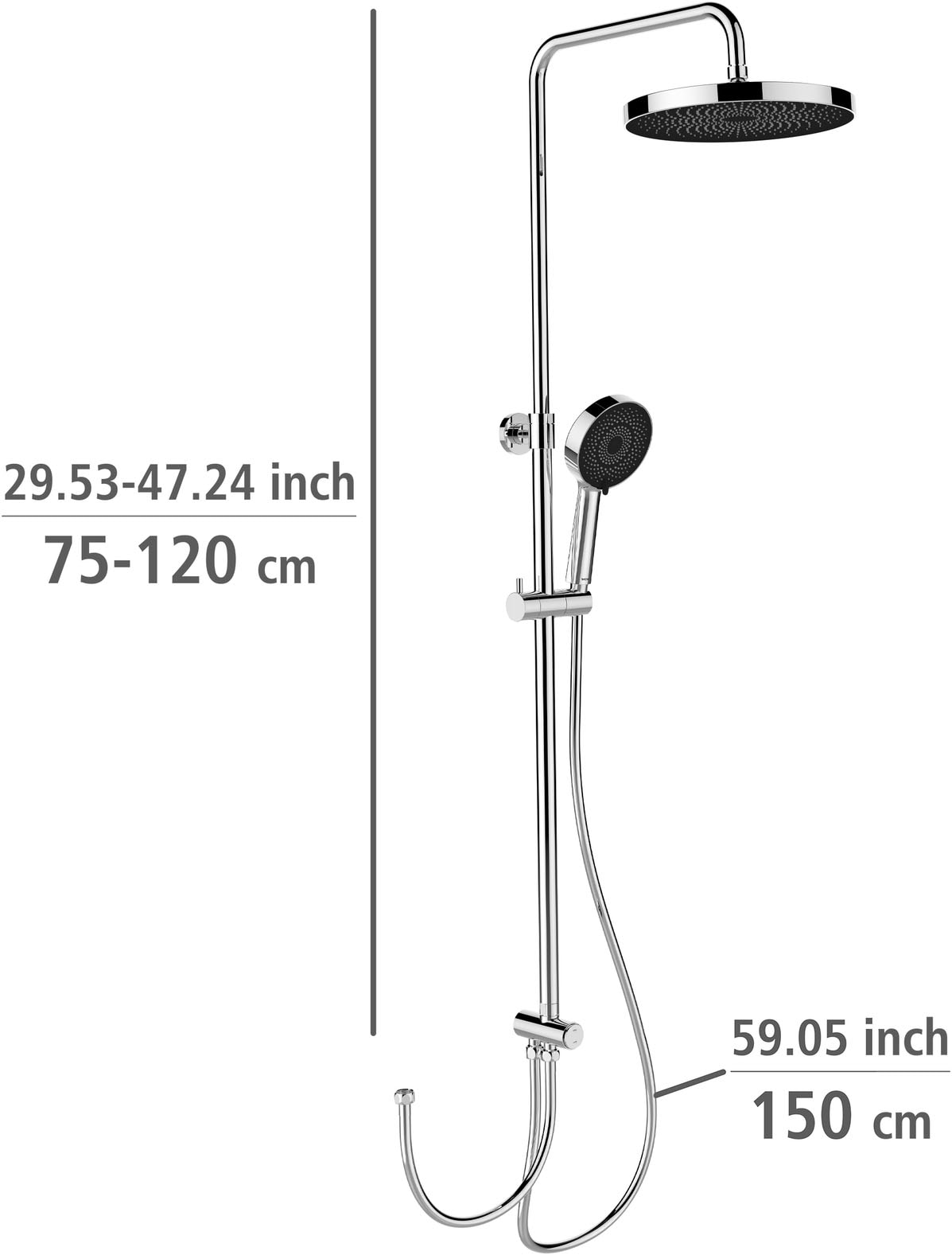 WENKO Duschsystem »Softwater« Chrom, einfacher Anschluss an bestehende Armatur o. Wandanschlussbogen