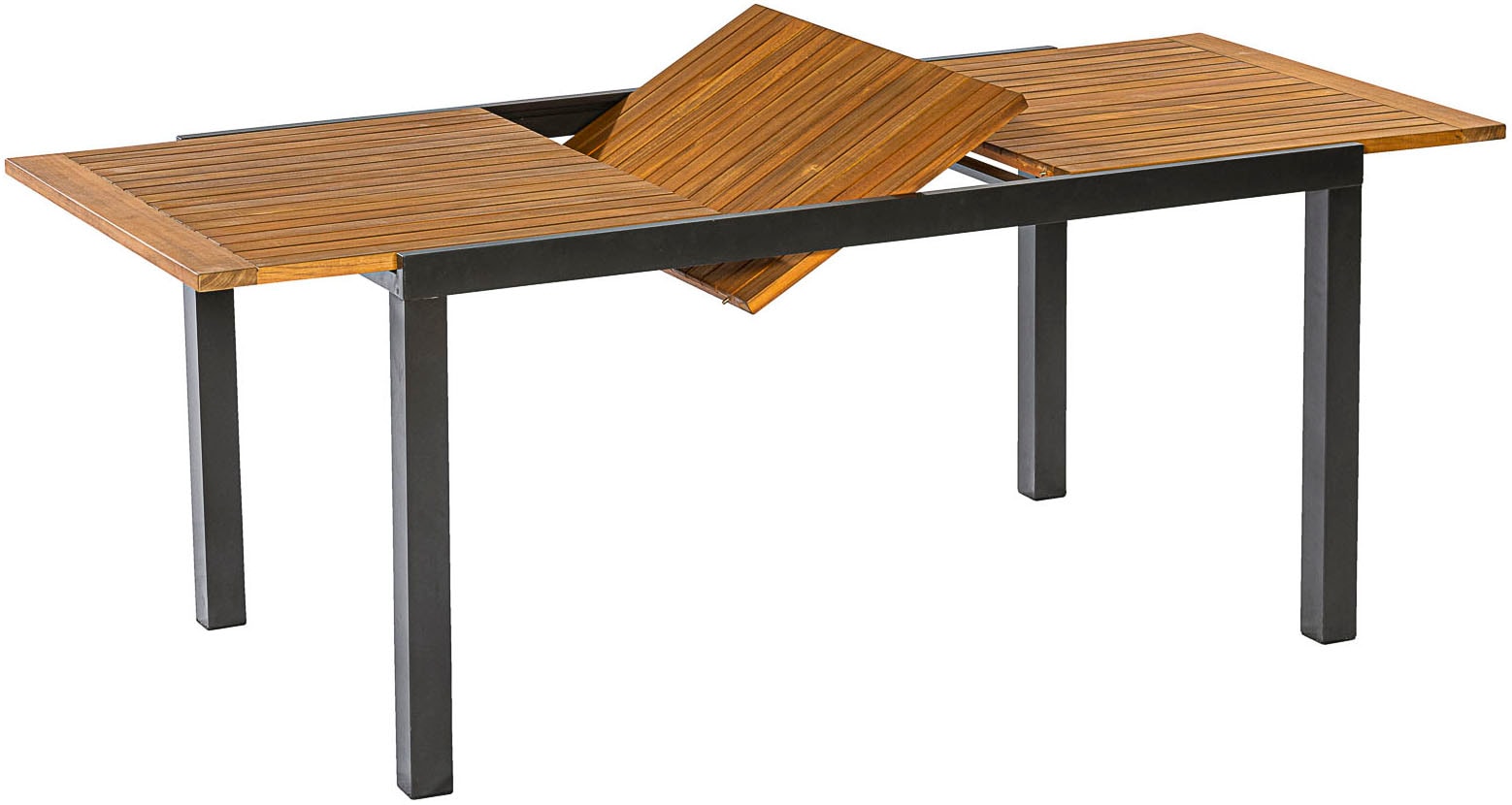 MERXX Garten-Essgruppe »»Tilos««, (Set, 7 tlg., Rückenabschluss und Armlehnen aus Akazienholz), Rückenlehne verstellbar durch Gasdruckfeder