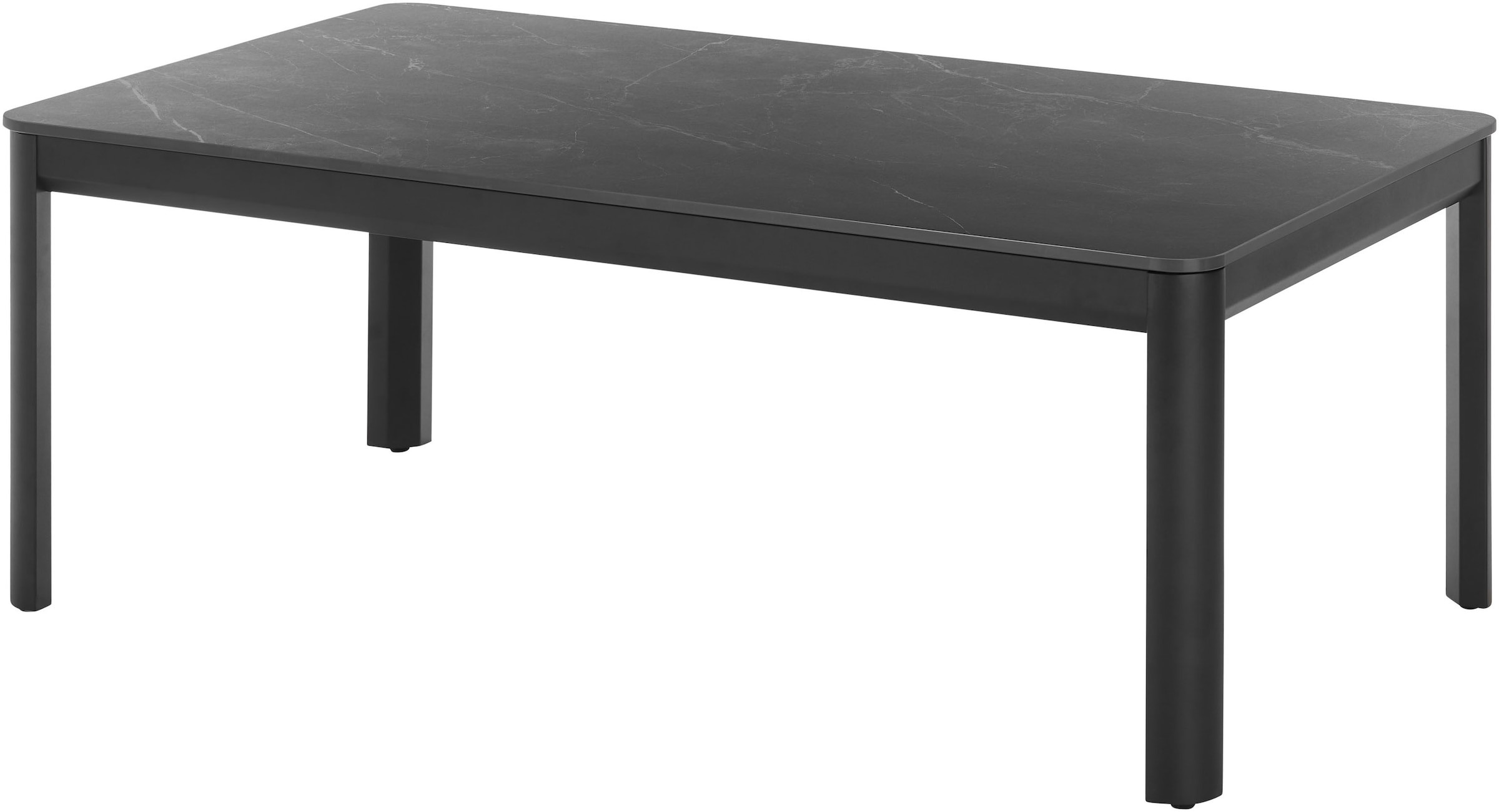 Stolkom Couchtisch »Lenni Wohnzimmertisch Keramik, Schwarz gemasert BxHxT 120x45x70 cm«, Keramikoberfläche schwarz gemasert, Metallgestell schwarz matt