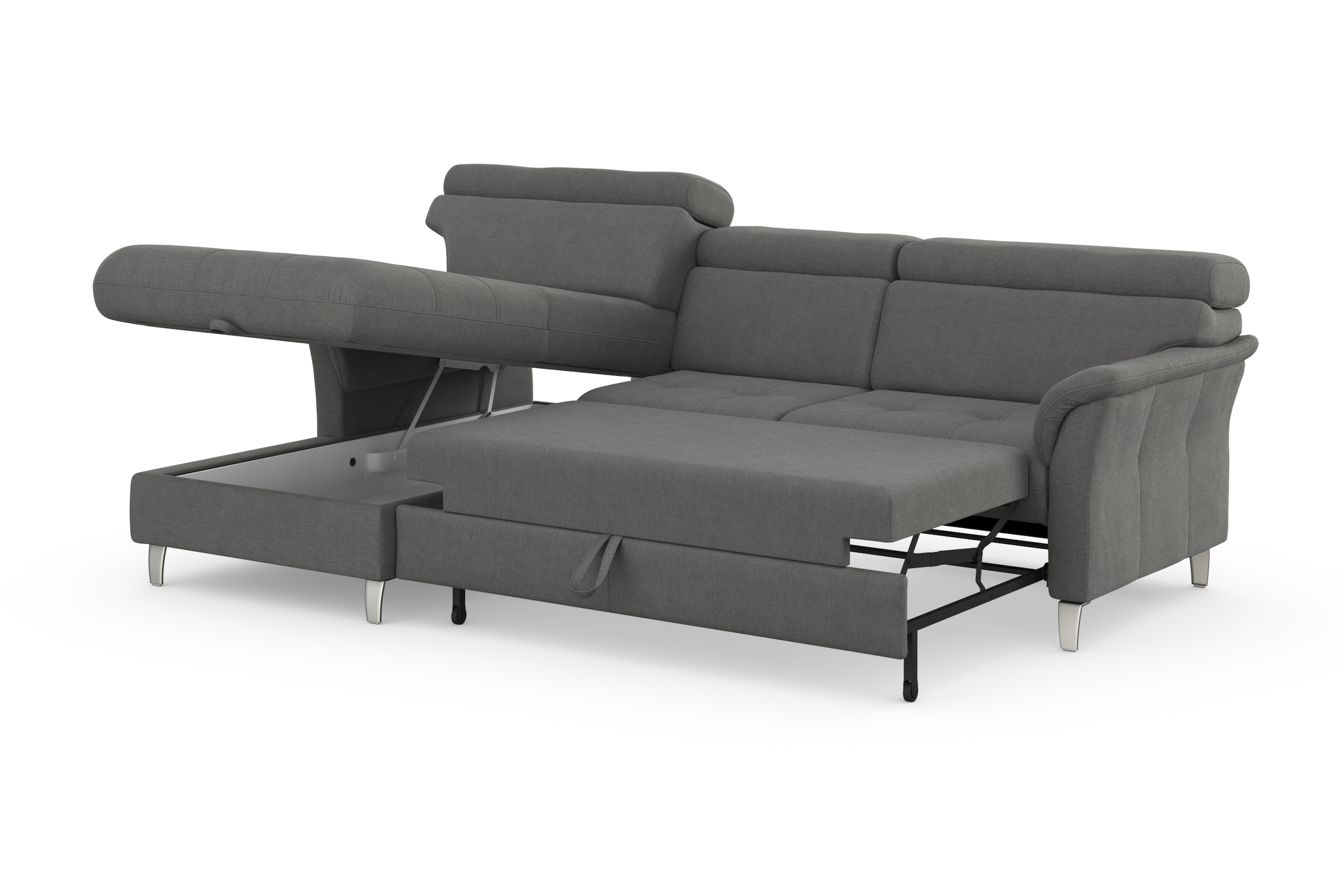 sit&more Ecksofa »Marano L-Form«, inklusive Kopfteilverstellung, wahlweise mit Bettfunktion, Bettkasten