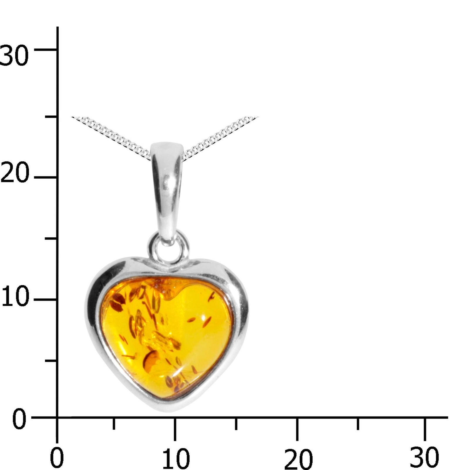 OSTSEE-SCHMUCK Kette mit Anhänger »Ostsee-Schmuck Kette mit Anhänger Herz 13 mm«, (2 tlg.)