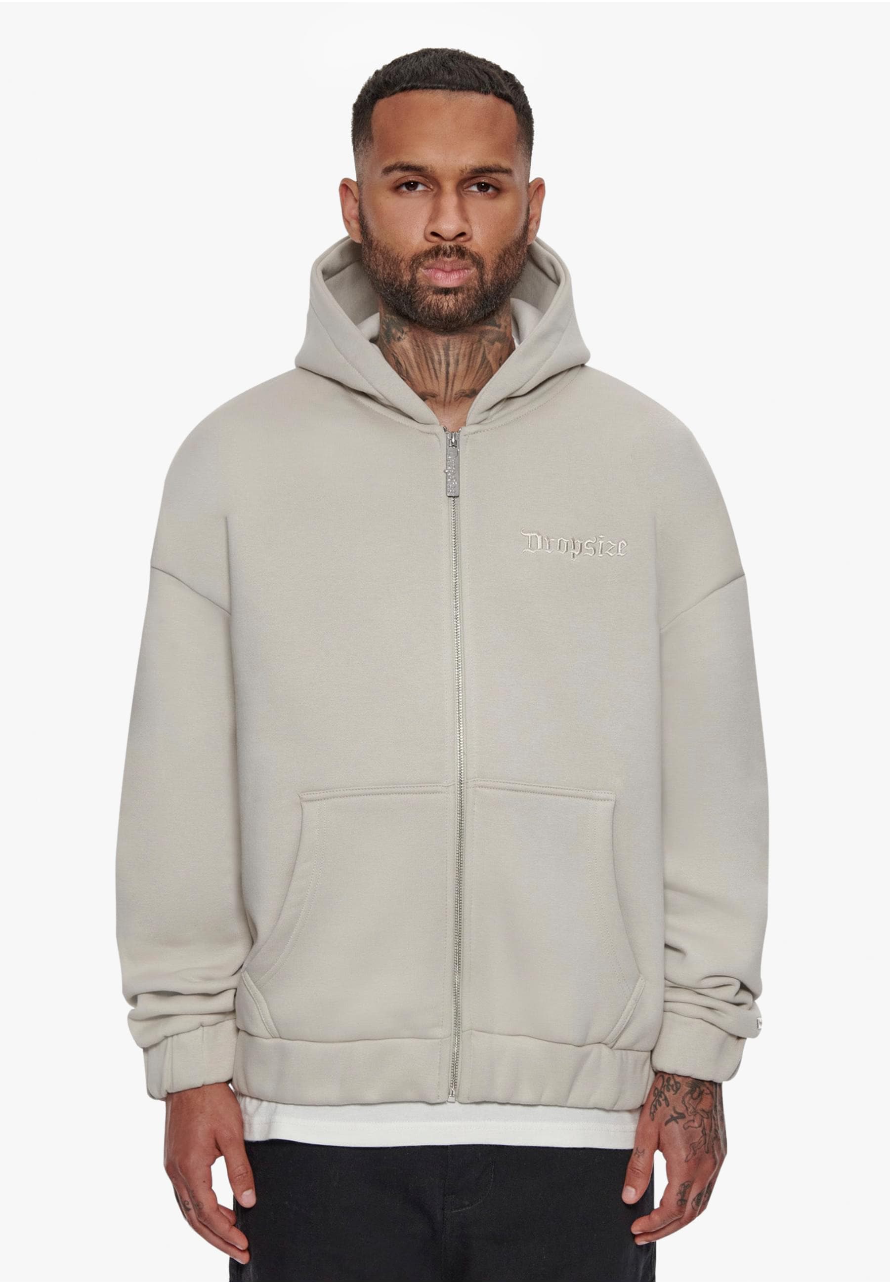 Dropsize Sweatjacke »Dropsize Herren Super Heavy Oversize Blank Zip Hoodie«