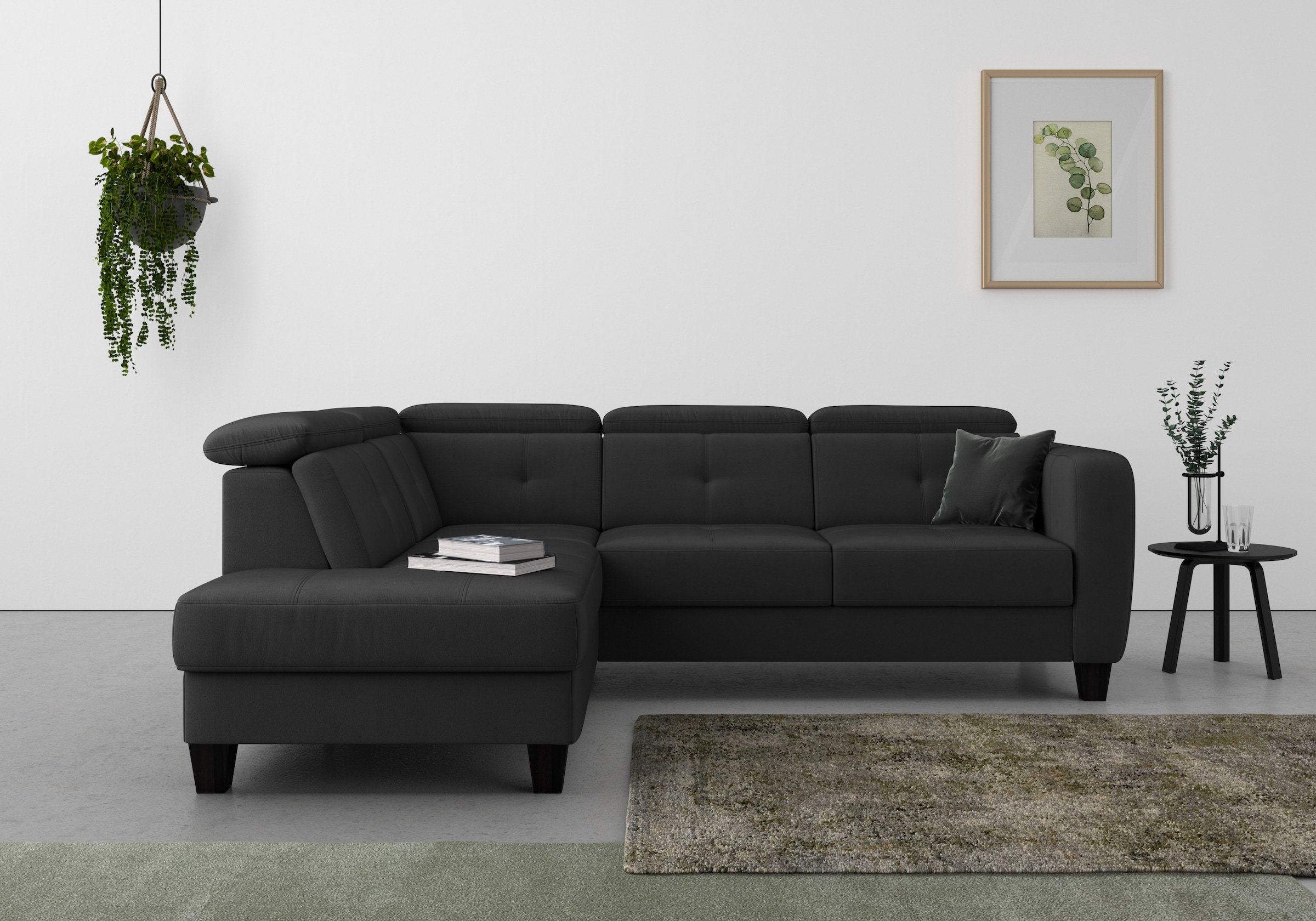 sit&more Ecksofa "Belluci L-Form", inklusive Federkern, wahlweise mit Bettf günstig online kaufen