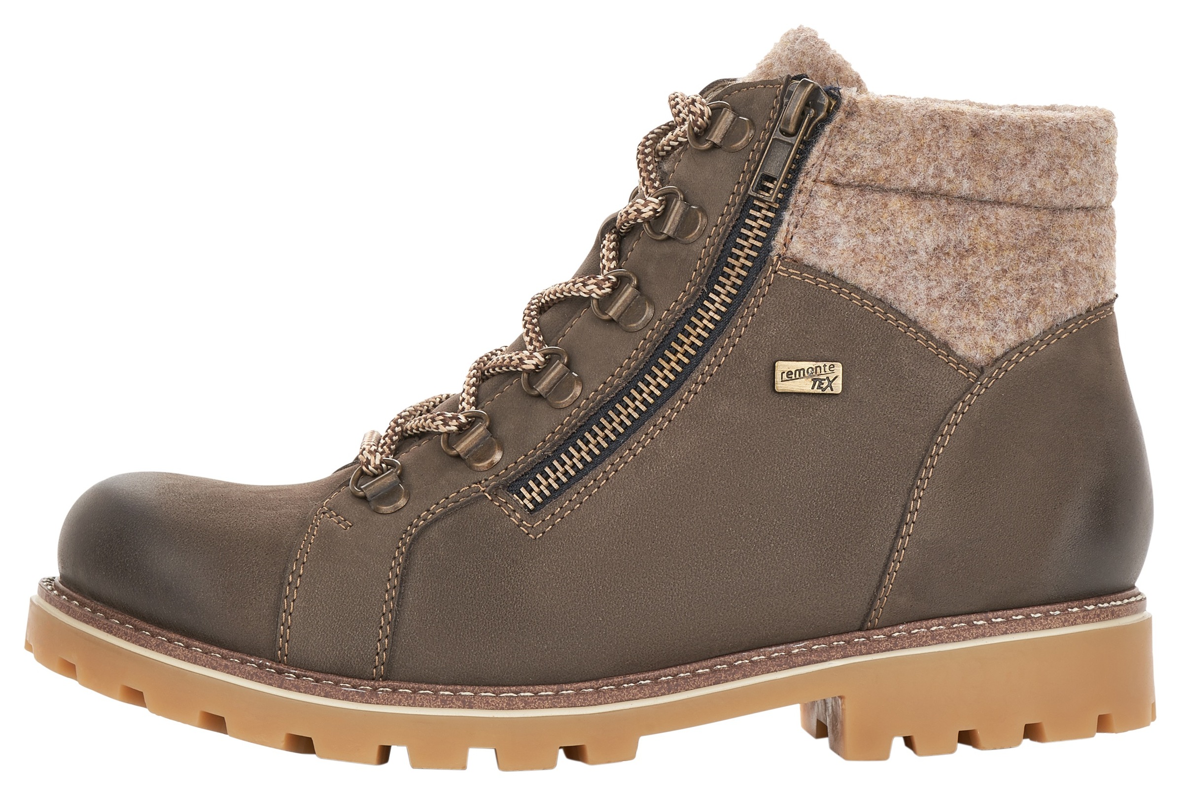 Remonte Winterboots, Blockabsatz, Outdoorschuh, Schnürschuh im trendigen Bergsteiger-Look