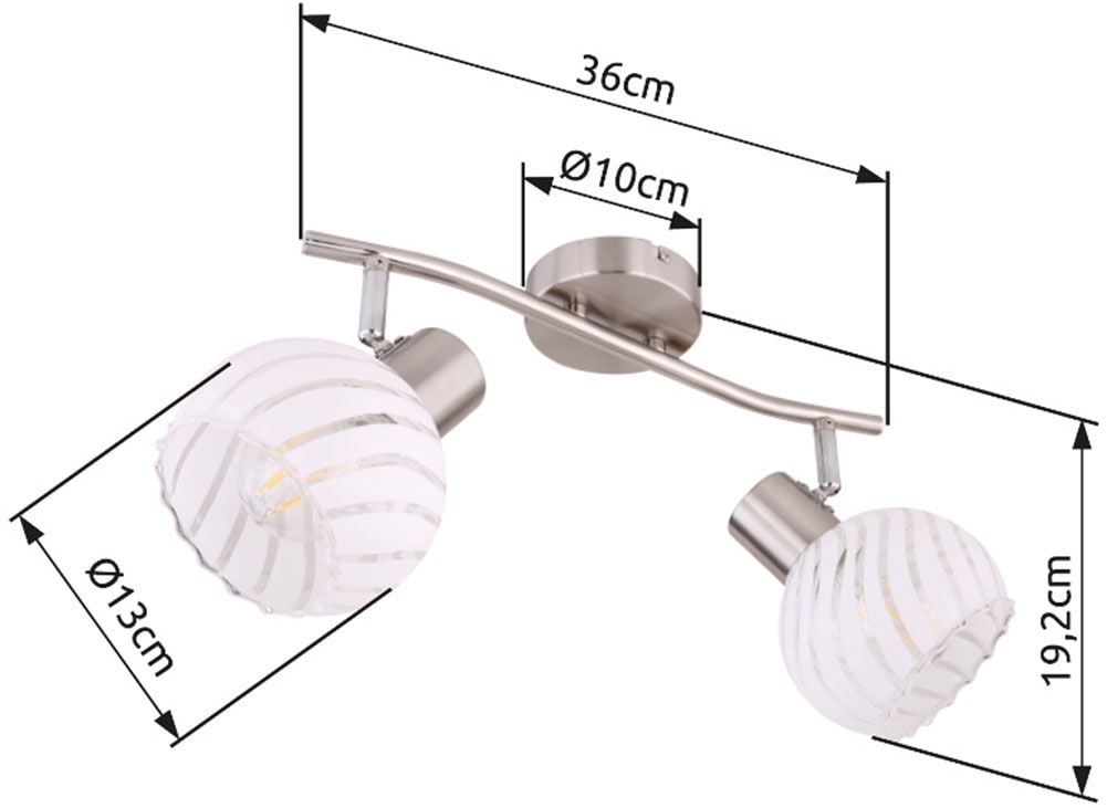GLOBO LIGHTING Deckenstrahler »WILLY«, Leuchtmittel E27 | ohne Leuchtmittel, Deckenstrahler/Glas klar/Flur/Wohnzimmer