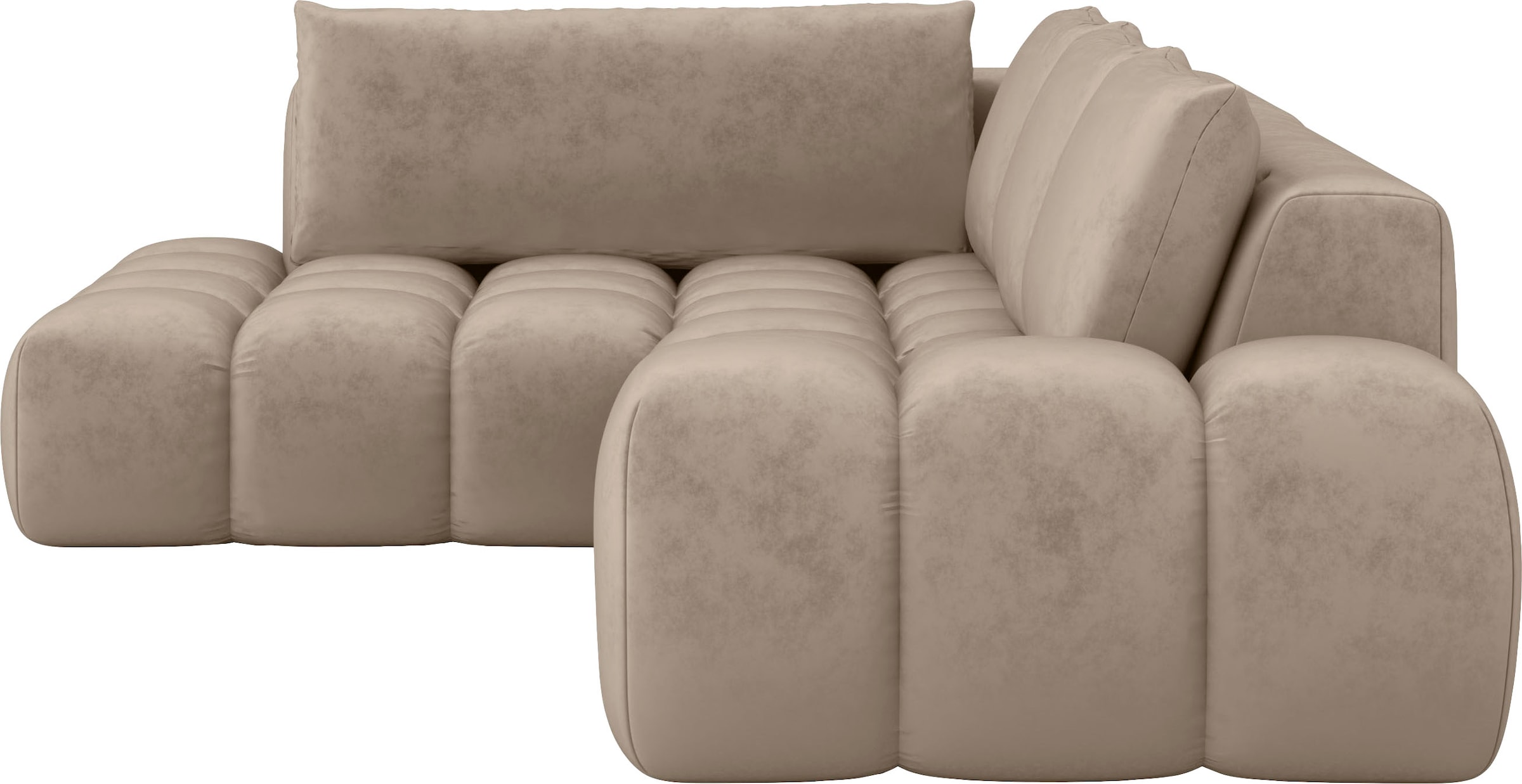 INOSIGN Ecksofa »AZITA Designsofa, elegant und bequem L-Form, Bubble-Optik«, lose Rückenkissen, traumhafte Steppung, Maße B/T/H: 352/210/72 cm