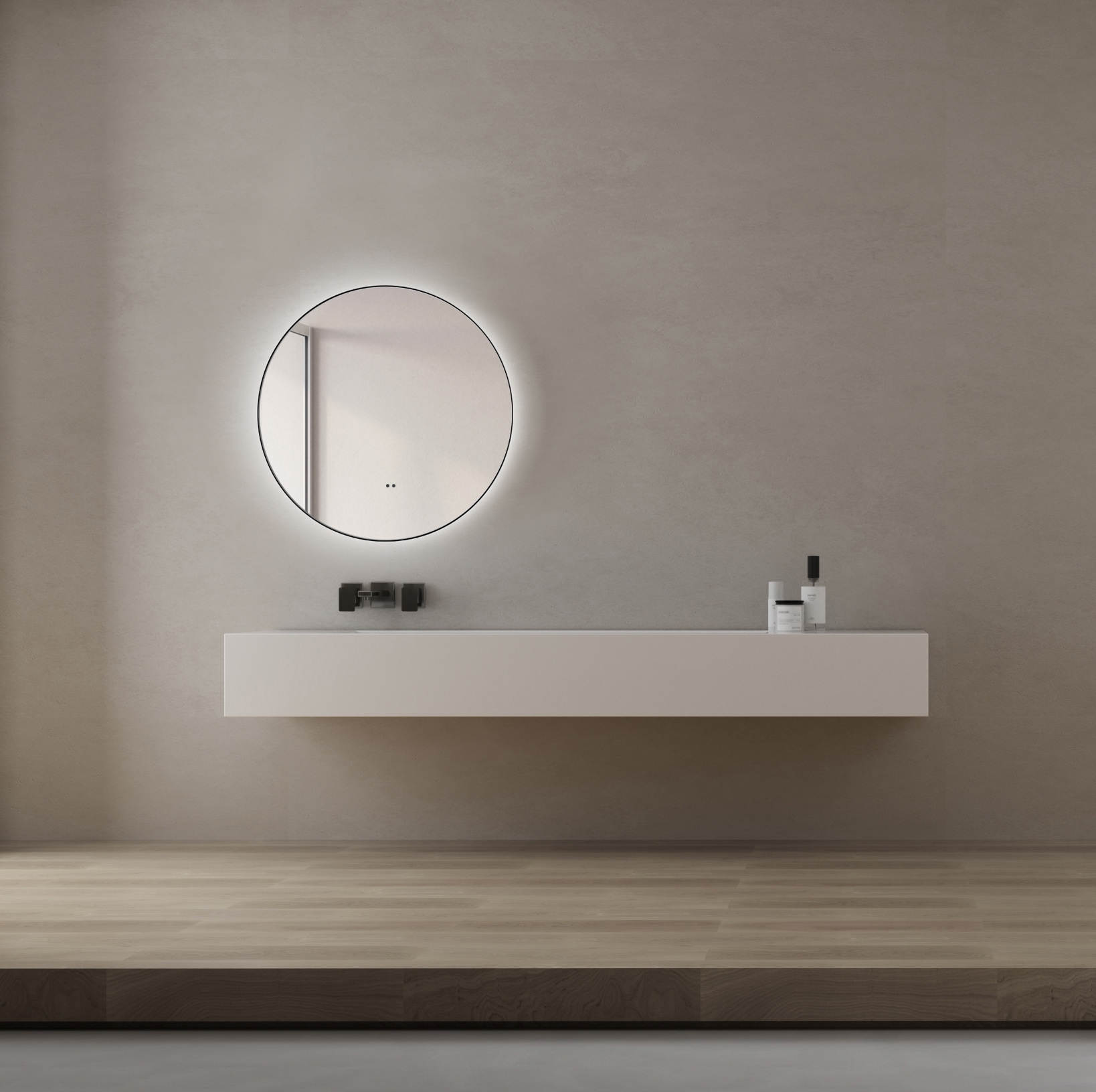 Talos Spiegel »TALOS VERONA«, Hand Wave Sensor, Shine in matt, Ø50 cm