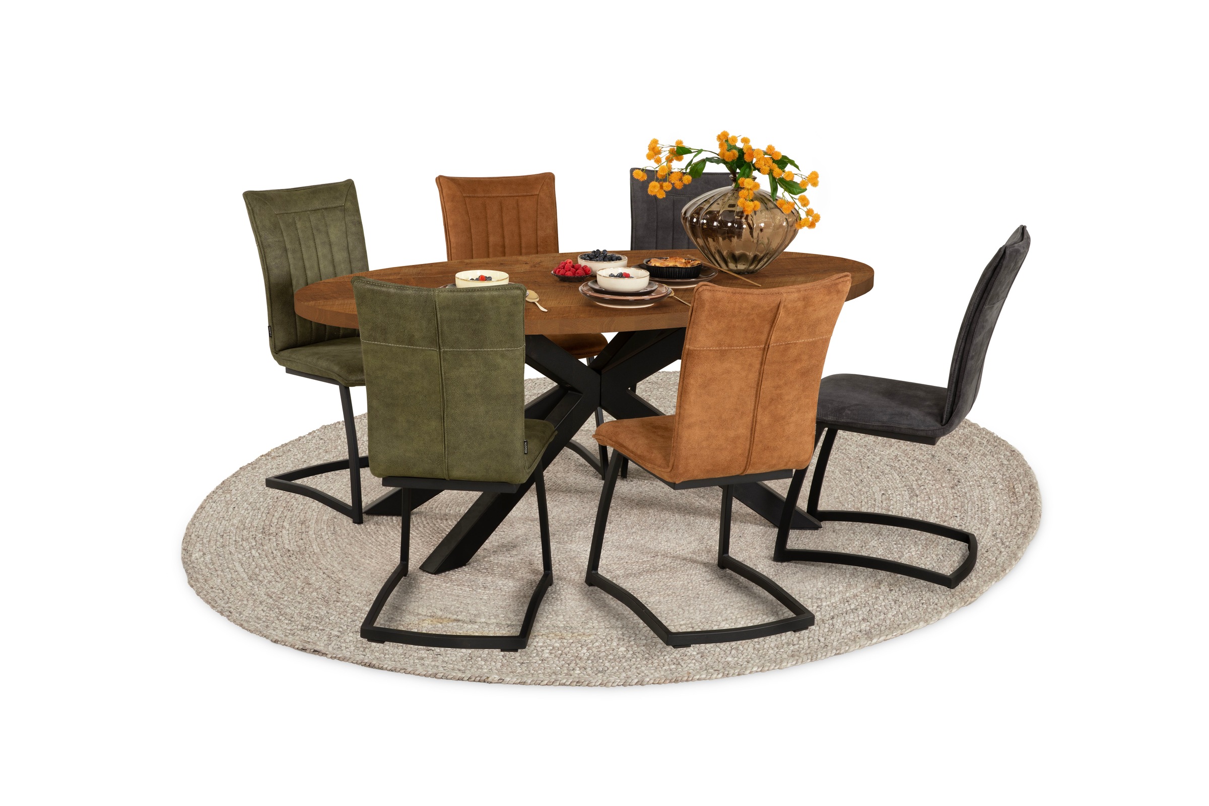 OMG Design Freischwinger »Amara«, (Set), 2 St., Stoff, Esszimmerstuhl, Küch günstig online kaufen