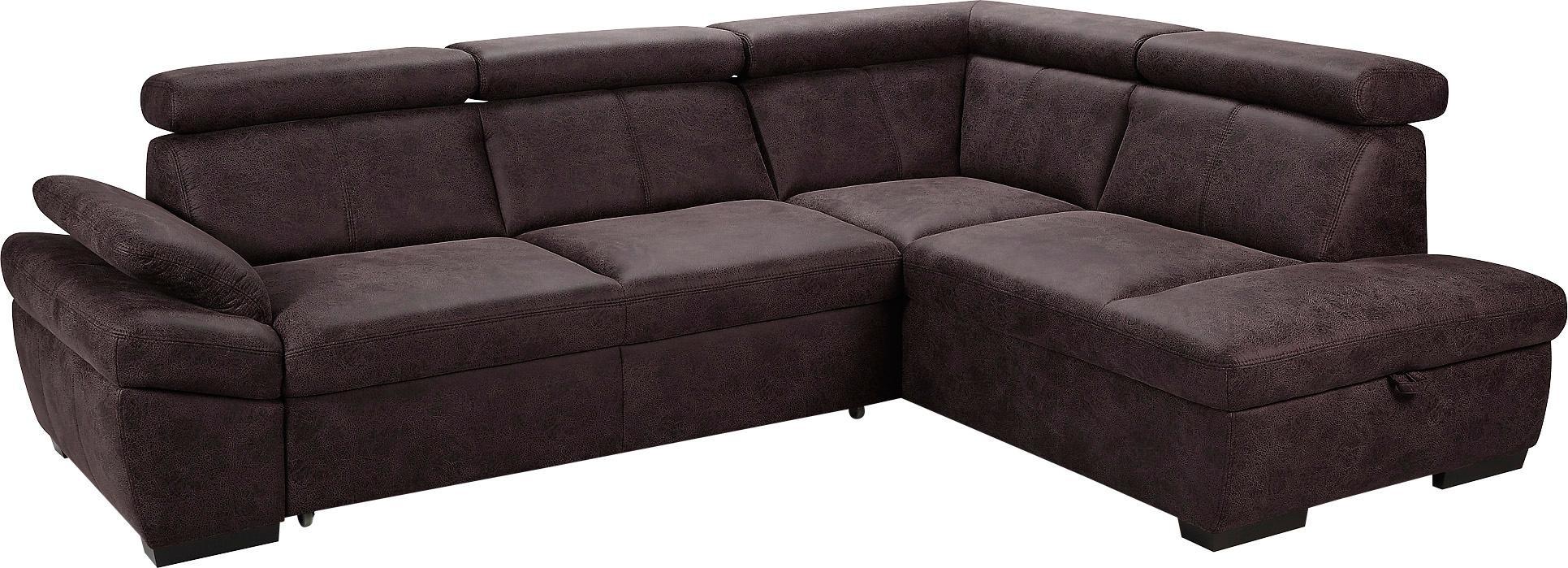 exxpo - sofa fashion Ecksofa »Salerno, klassisch modernes Funktionssofa, hoher Sitzkomfort, L-Form«, inkl. Kopf- und Armteilverstellung, wahlweise mit Bettfunktion