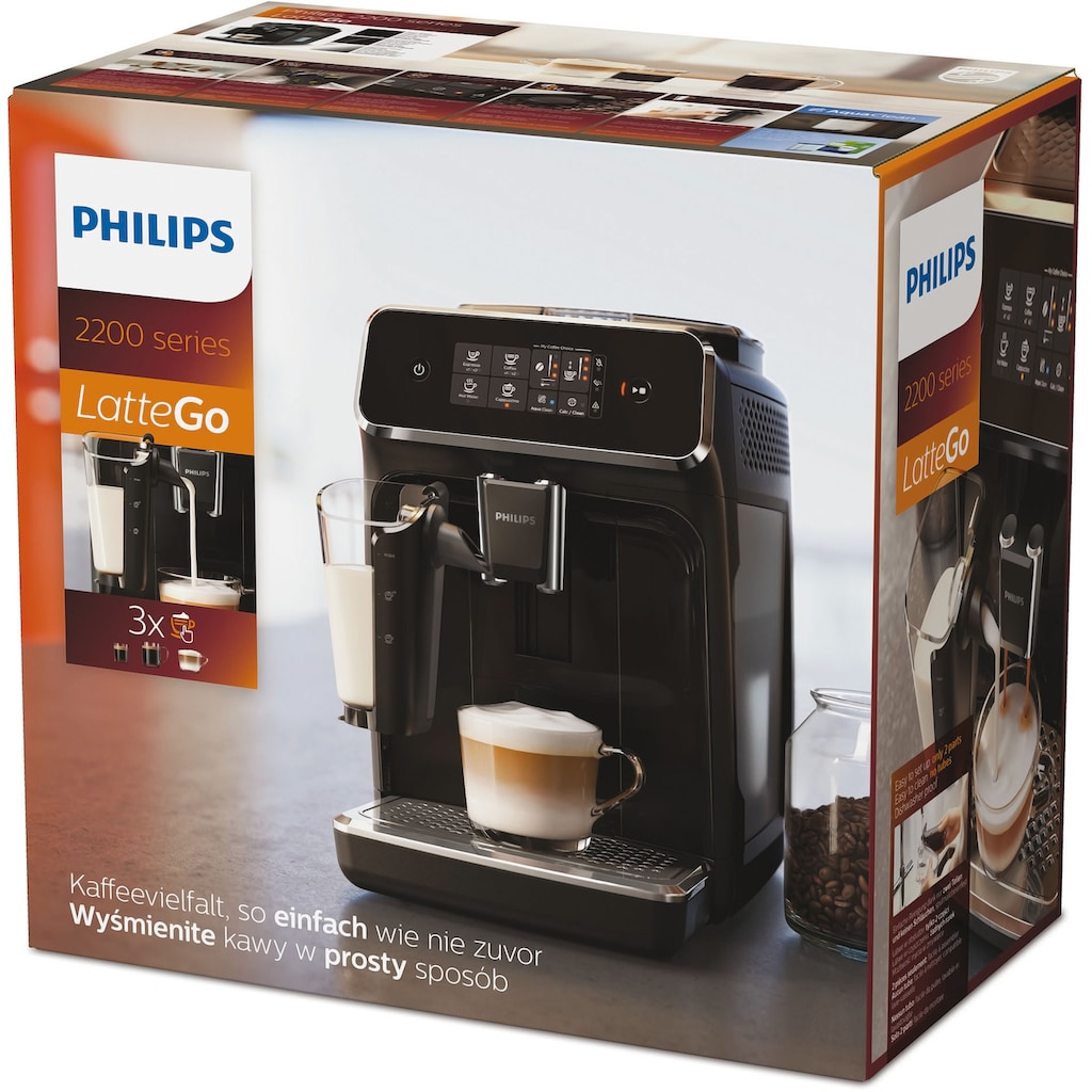 Philips Kaffeevollautomat »2200 Serie EP2231/40 LatteGo, klavierlackschwarz«