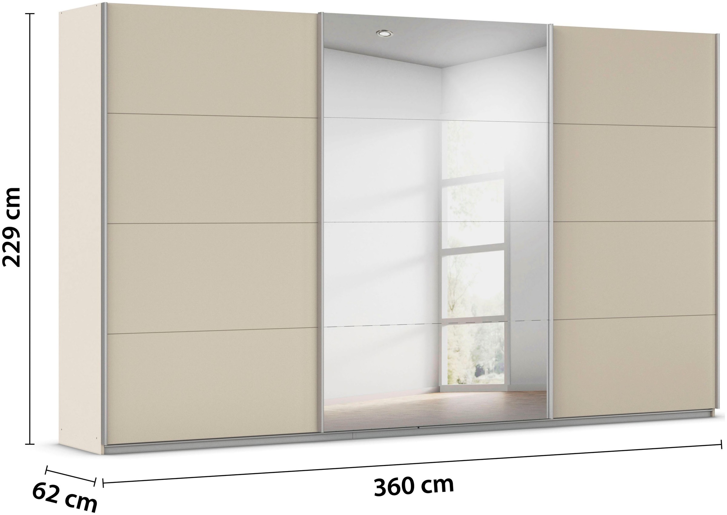 rauch Schwebetürenschrank »Kleiderschrank Schrank OTTO´S CHOICE Garderobe AGORDO«, (in zwei Griff-Farben), Top Innenausstattung, in 4 Breiten und 2 Höhen MADE IN GERMANY