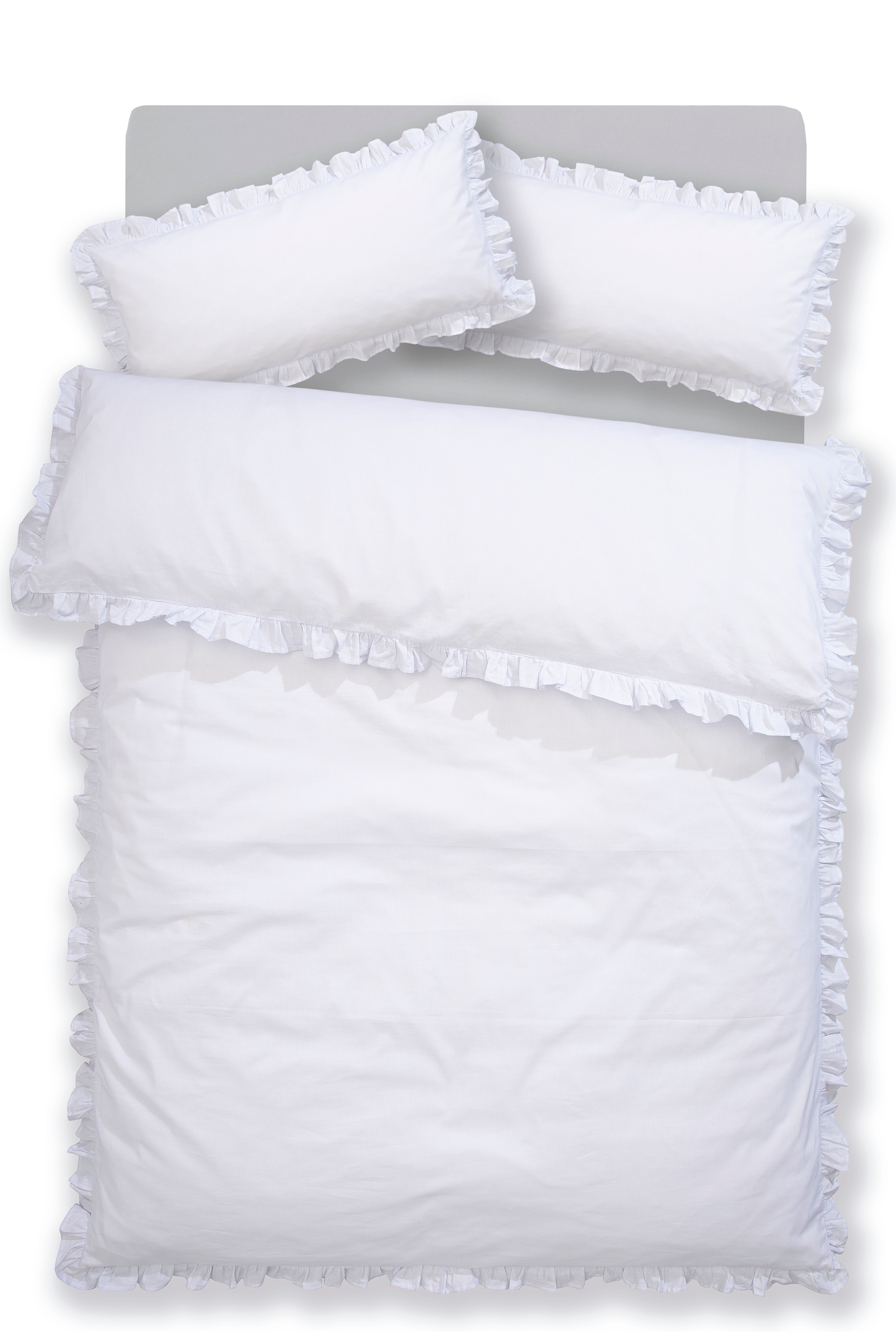 Home affaire Bettwäsche »Violetta in Gr. 135x200 oder 155x220 cm«, (2 tlg.), Bettwäsche aus Baumwolle, romantische Bettwäsche mit Volants