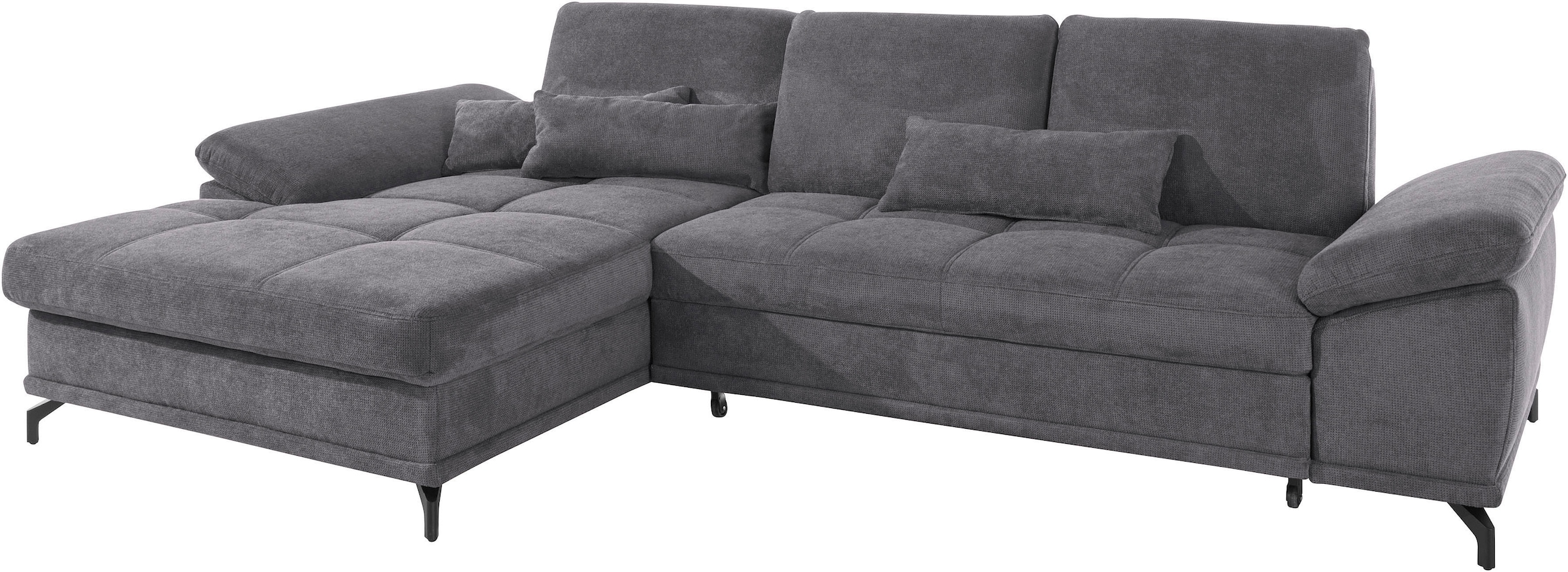 Places of Style Ecksofa Costello, mit Sitztiefenverstellung und Armlehnfunktion, incl. 3 Nierenkissen