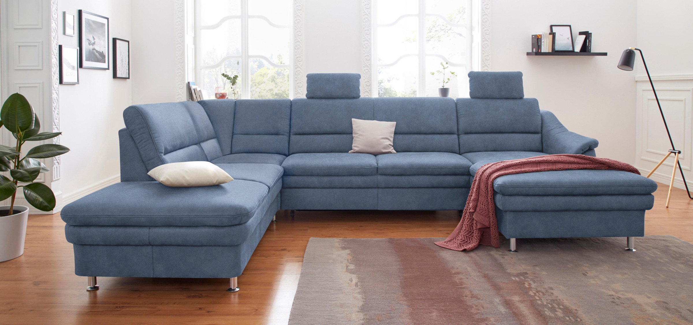sit&more Wohnlandschaft »Cardoso U-Form«, mit Federkern und Kopfstützen, mit Bettfunktion und Relaxfunktion