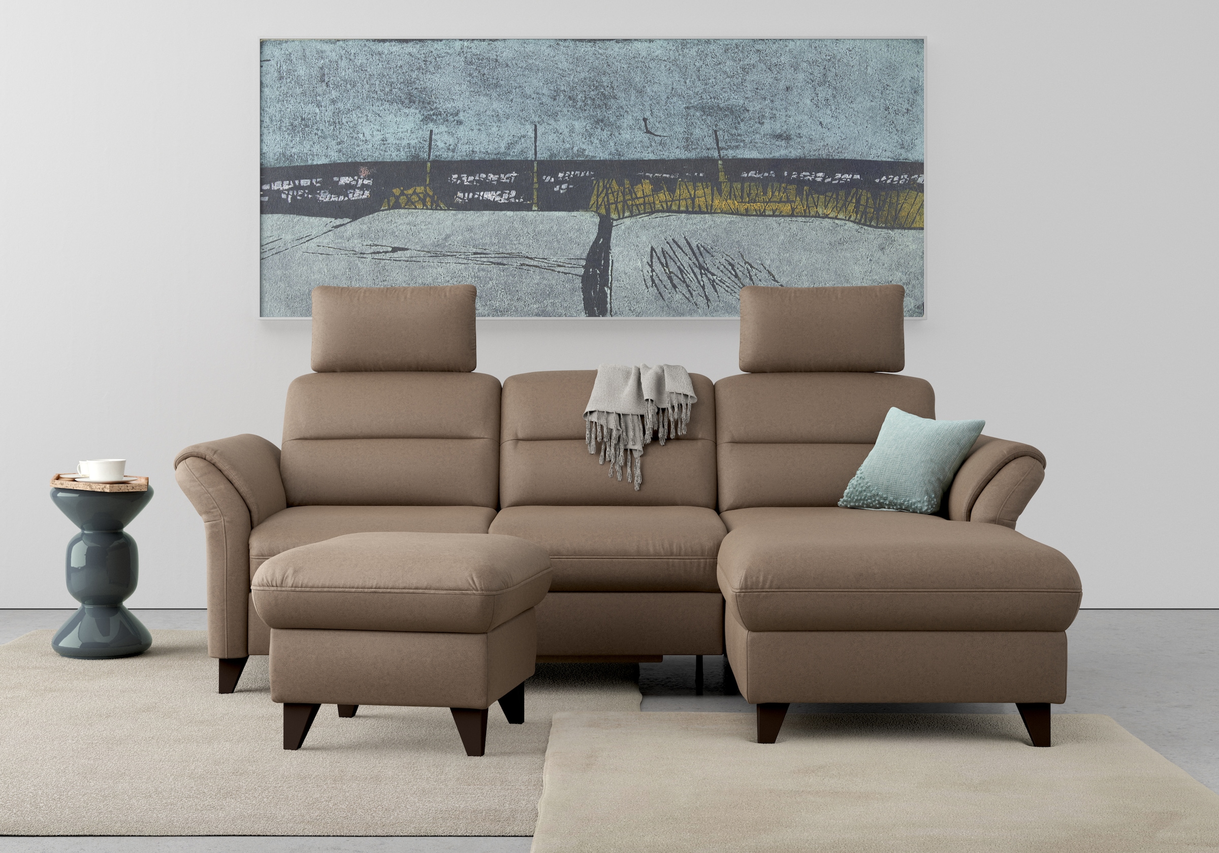 sit&more Ecksofa »Mellum L-Form« Federkern, wahlweise mit Bettfunktion, Bet günstig online kaufen