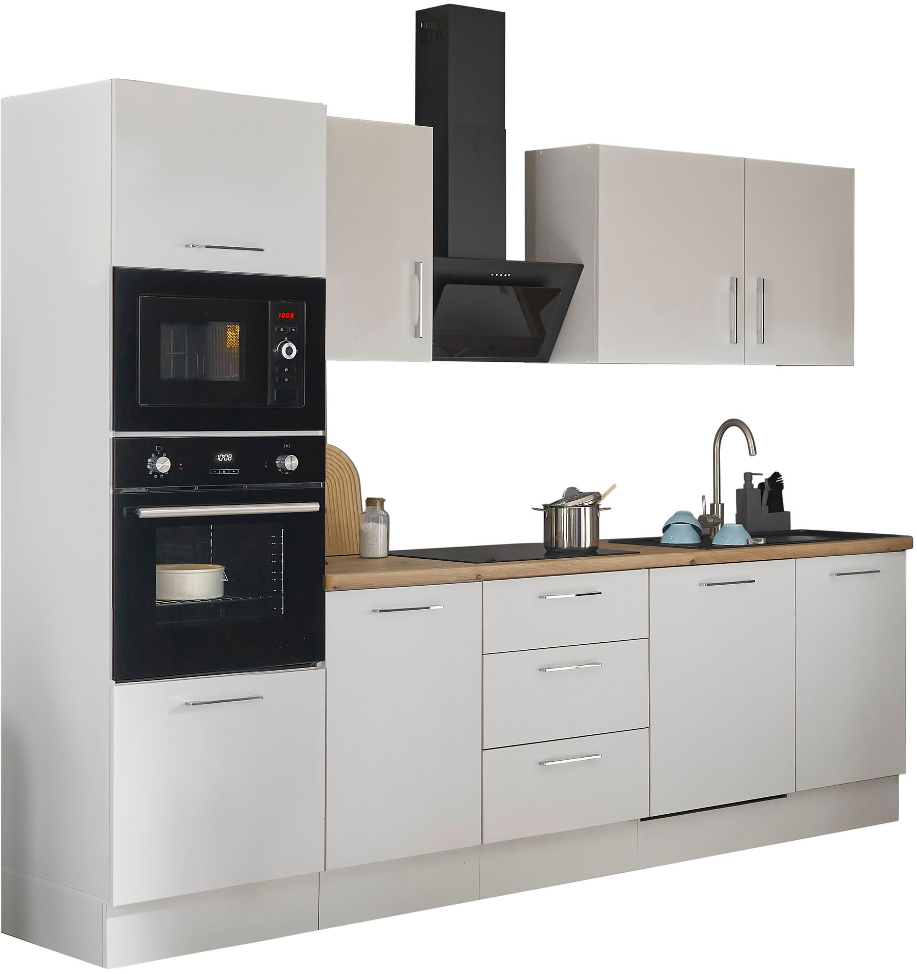 BASIC by Balculina Küchenzeile »Turin«, Breite 280 cm, wahlweise mit E-Geräten