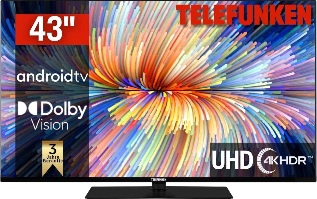 Telefunken LED-Fernseher »D43V950M2CWH«, 108 cm/43 Zoll, 4K Ultra HD, Smart-TV, Dolby Atmos,USB-Recording,Google Assistent,Android-TV