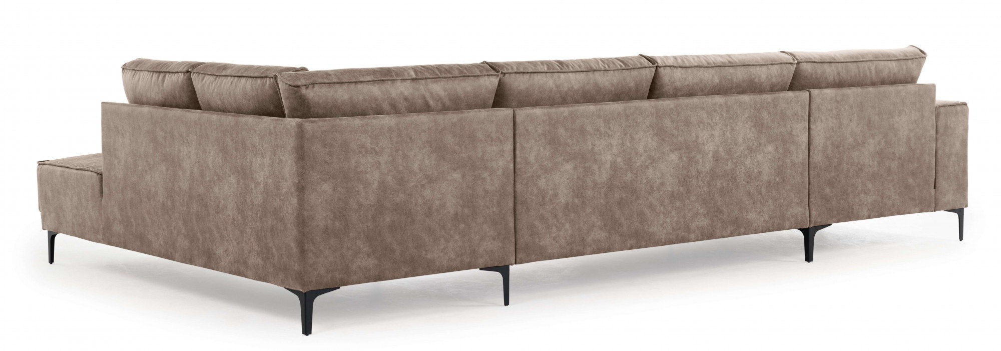 Places of Style Wohnlandschaft »XXL Sofa Oland, Struktur, Flachgewebe, Luxus-Microfaser, Boucle«, U-Form, 345 cm, Wellenunterfederung, Skandi-Design, Metallfüße