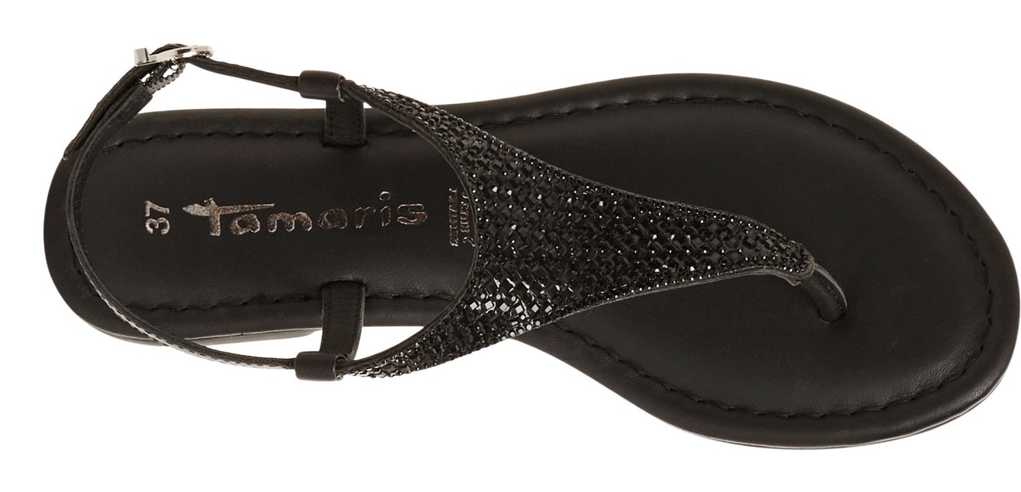 Tamaris Riemchensandale, Sandalette, Sommerschuh, Festtagsschuh, funkelnde Strasssteinchen