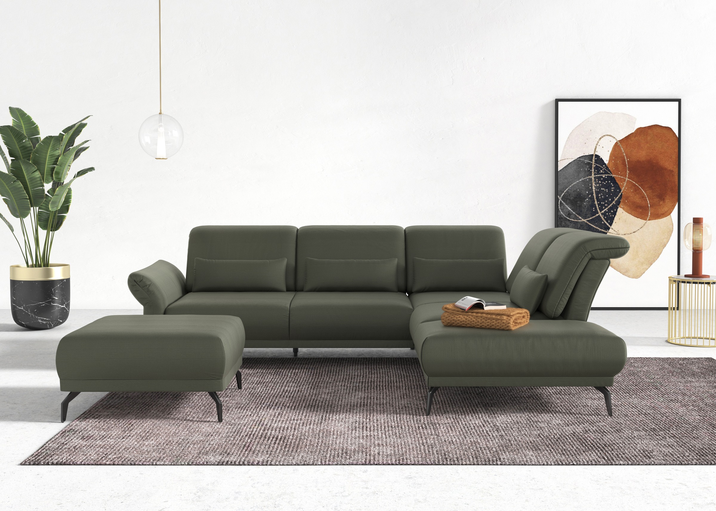 Home affaire Hocker »Coco« Cord-Bezug in 2 Ausführungen, Füßen 15 cm hoch günstig online kaufen