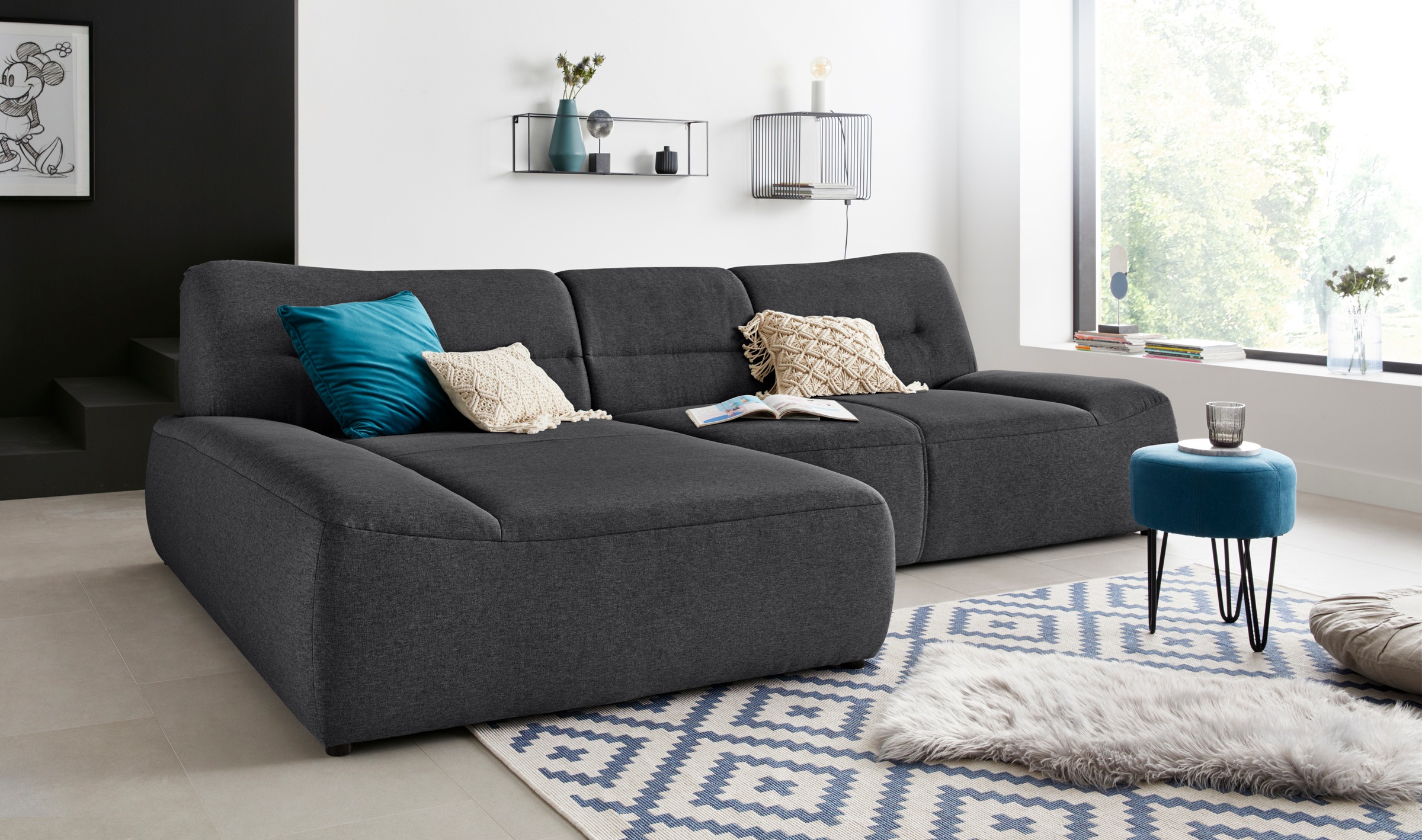 DOMO collection Ecksofa »Cesena moderne Polsterecke mit flachen Armlehnen, günstig online kaufen