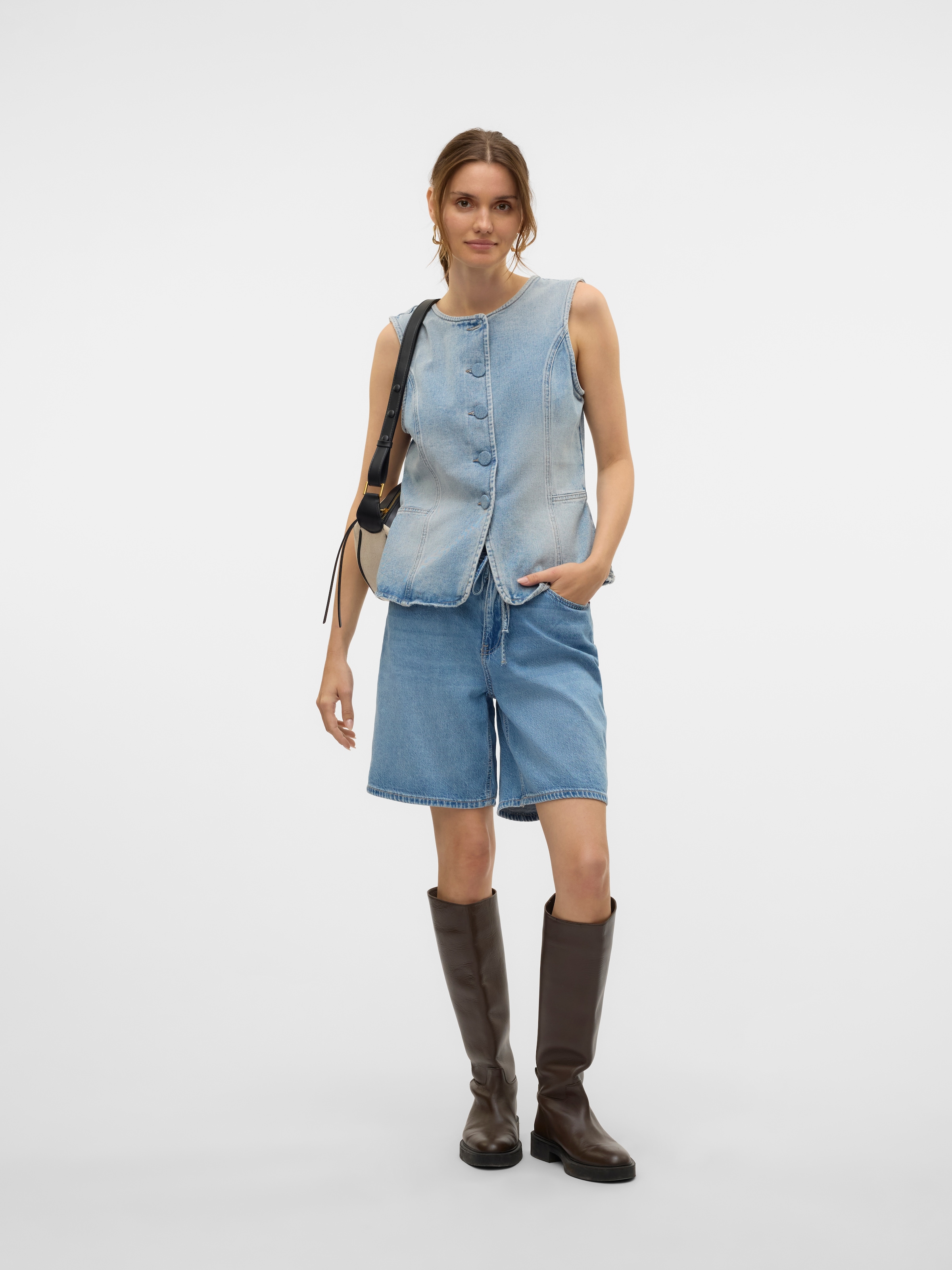 Vero Moda Jeansbermudas »VMVILLA MR BERMUDA DNM SHORTS MIX« Baumwollmischung, loose fit