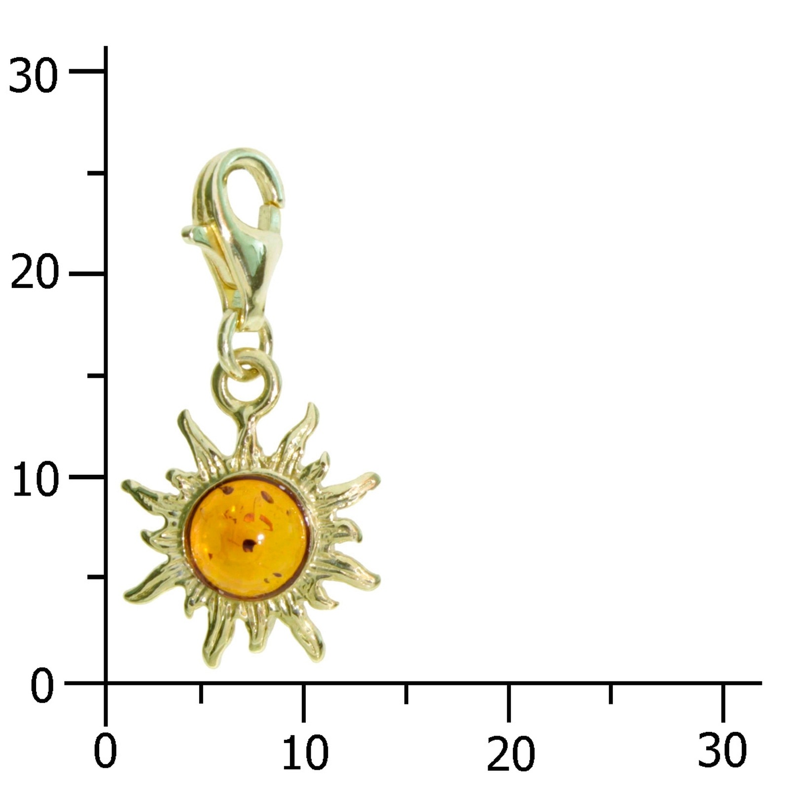 OSTSEE-SCHMUCK Kettenanhänger »Ostsee-Schmuck Charm-Einhänger Sonne 14 mm«, (1 tlg.)