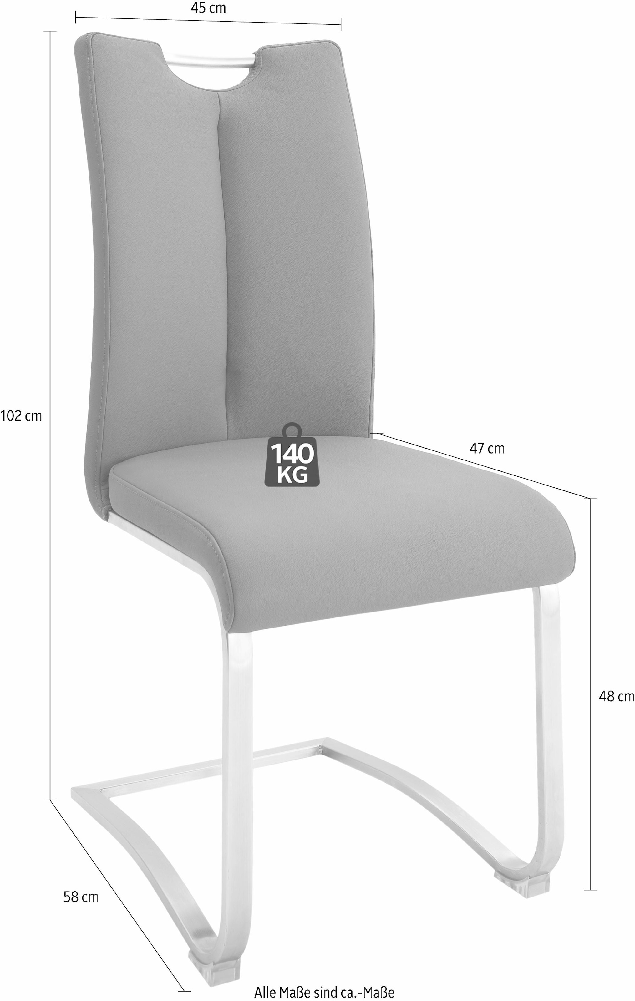 MCA furniture Freischwinger »Artos«, (Set), 2 St., Leder, Stuhl mit Echtlederbezug, bis 140 Kg belastbar