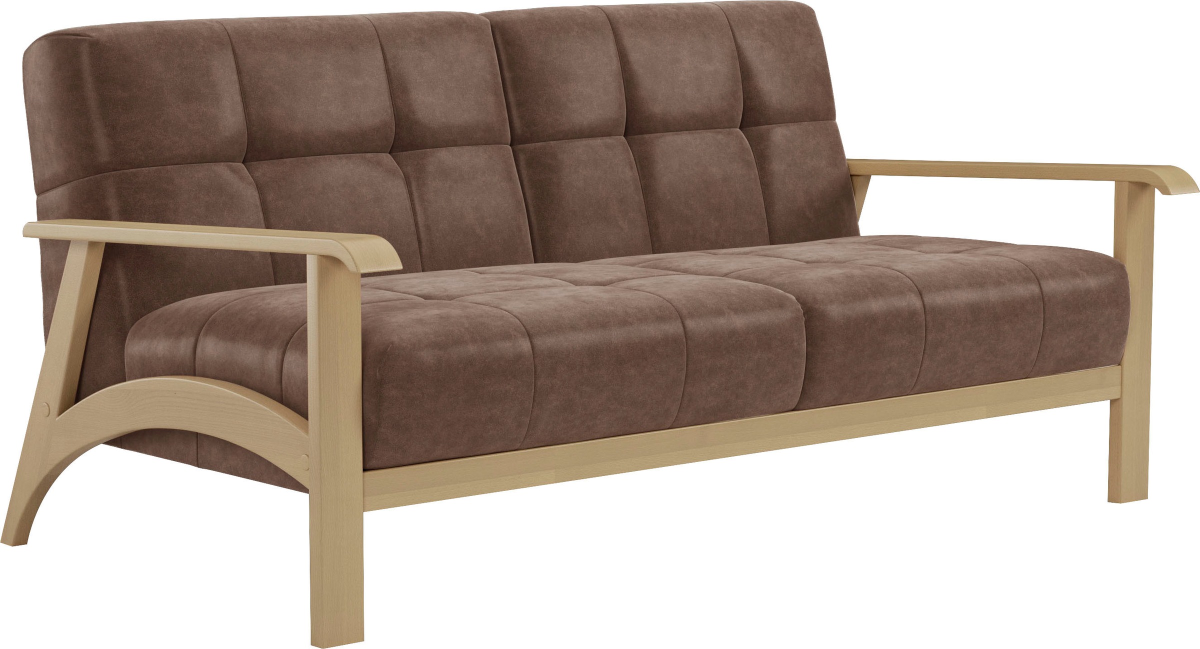 sit&more 2,5-Sitzer »Billund«, Armlehnen aus Buchenholz in natur, verschiedene Bezüge und Farben