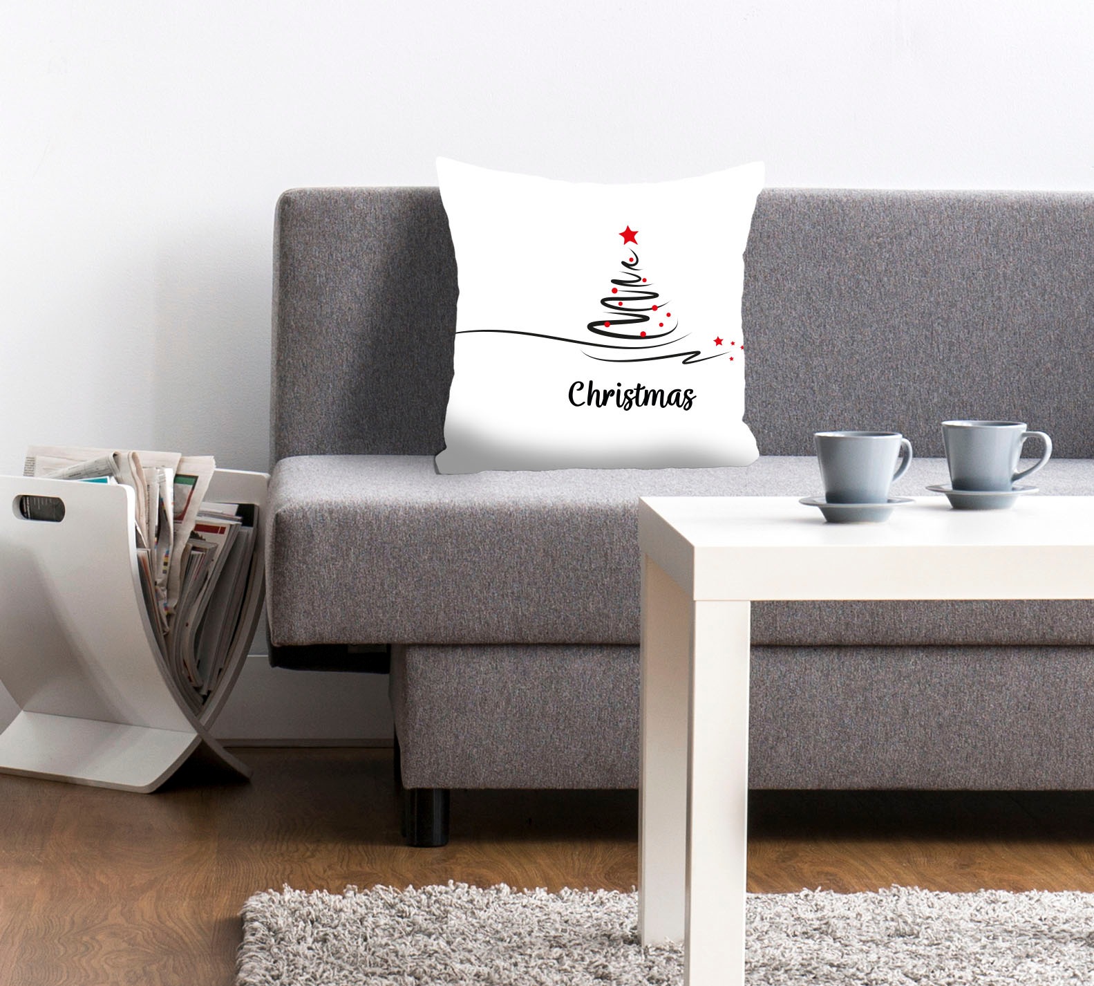 queence Dekokissen »Matteo«, Kissenhülle,Christmas Schriftzug,Weiß,Tannenba günstig online kaufen