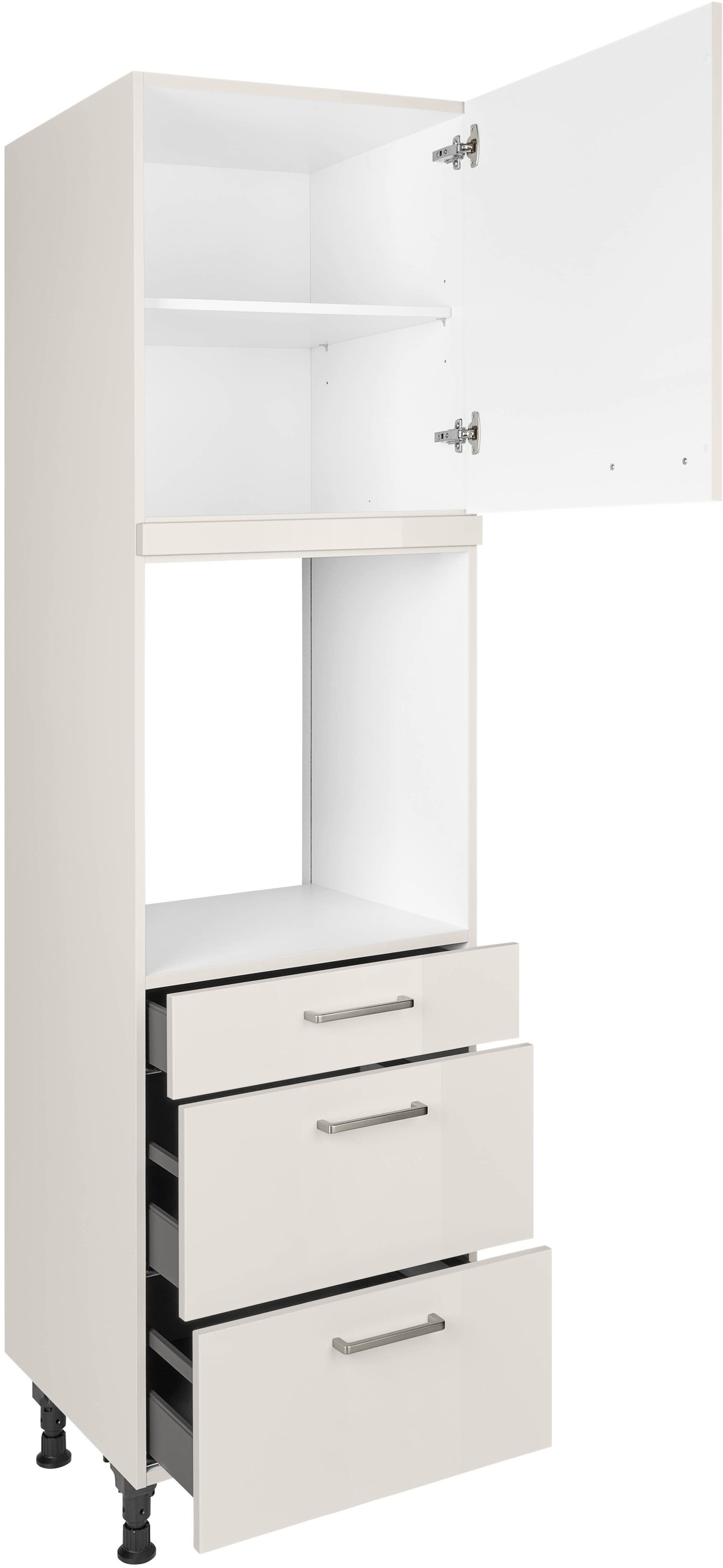 nobilia® Backofenumbauschrank »"Flash", Ausrichtung wählbar, mit Schublade und zwei Auszügen und«, einer Tür, vormontiert, Breite/Höhe: 60/216,6 cm