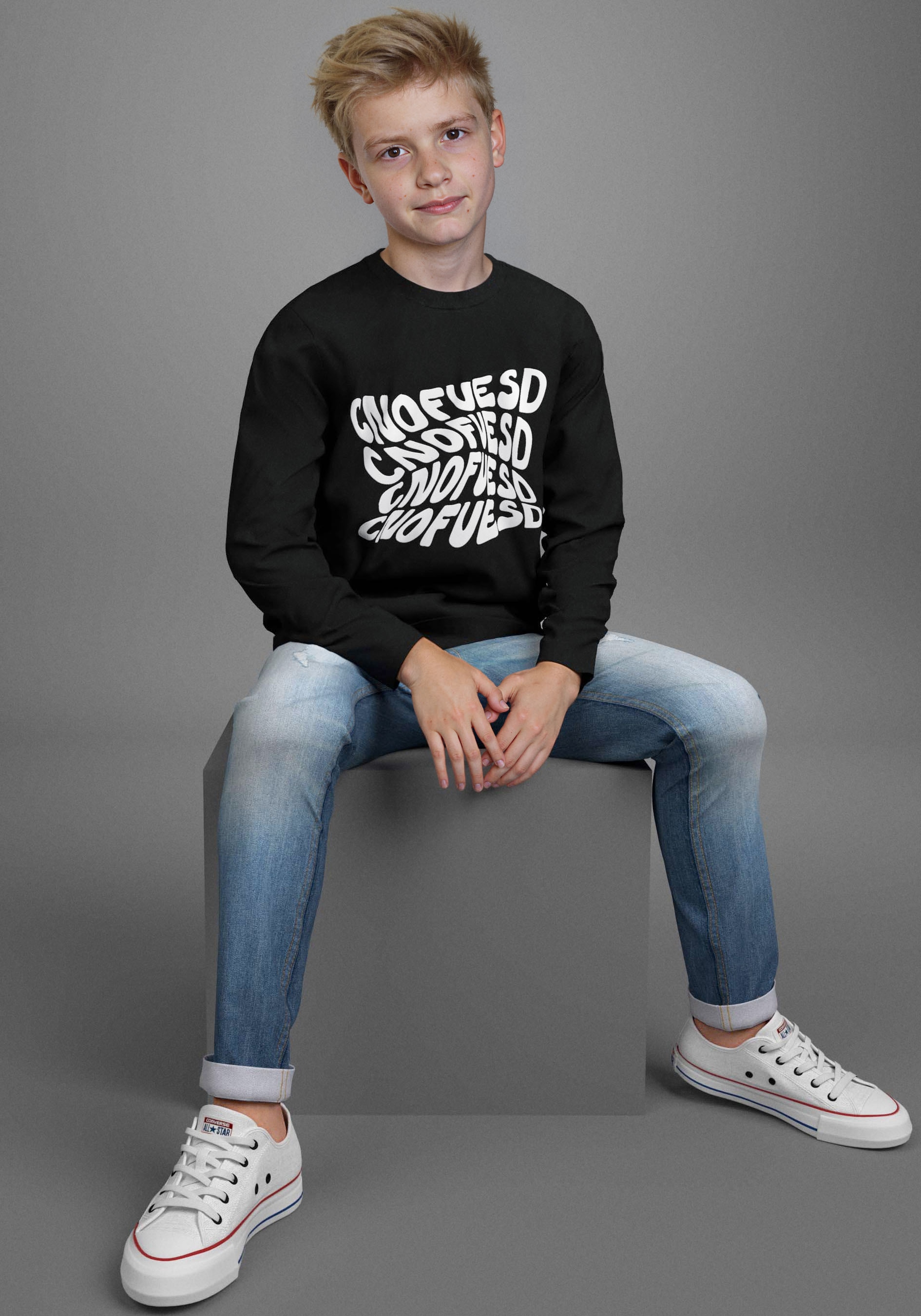 KIDSWORLD Langarmshirt »Spruch: CONFUSION«, Sprücheshirt, immer einen lässigen Spruch