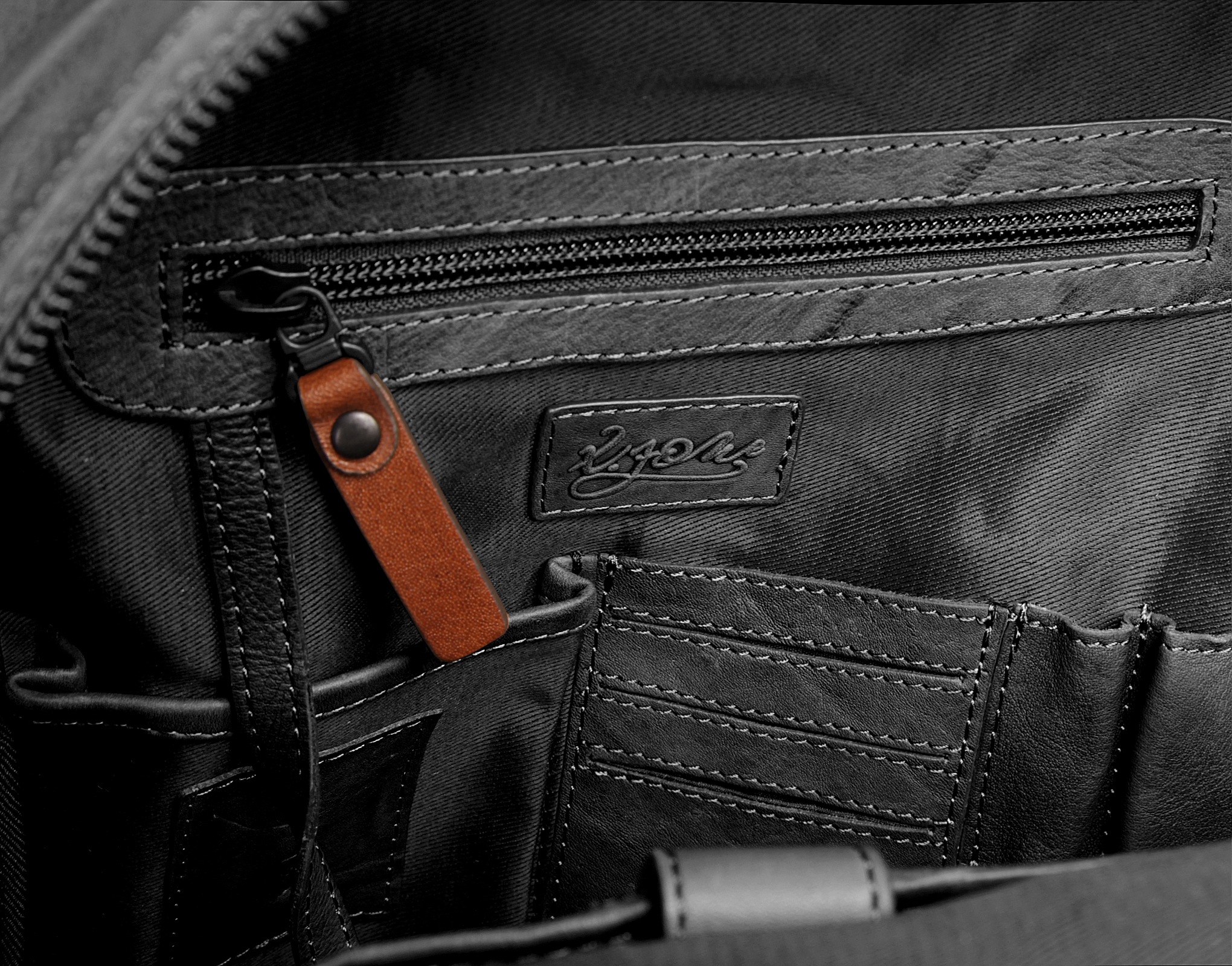 X-Zone Laptoprucksack, echt Leder