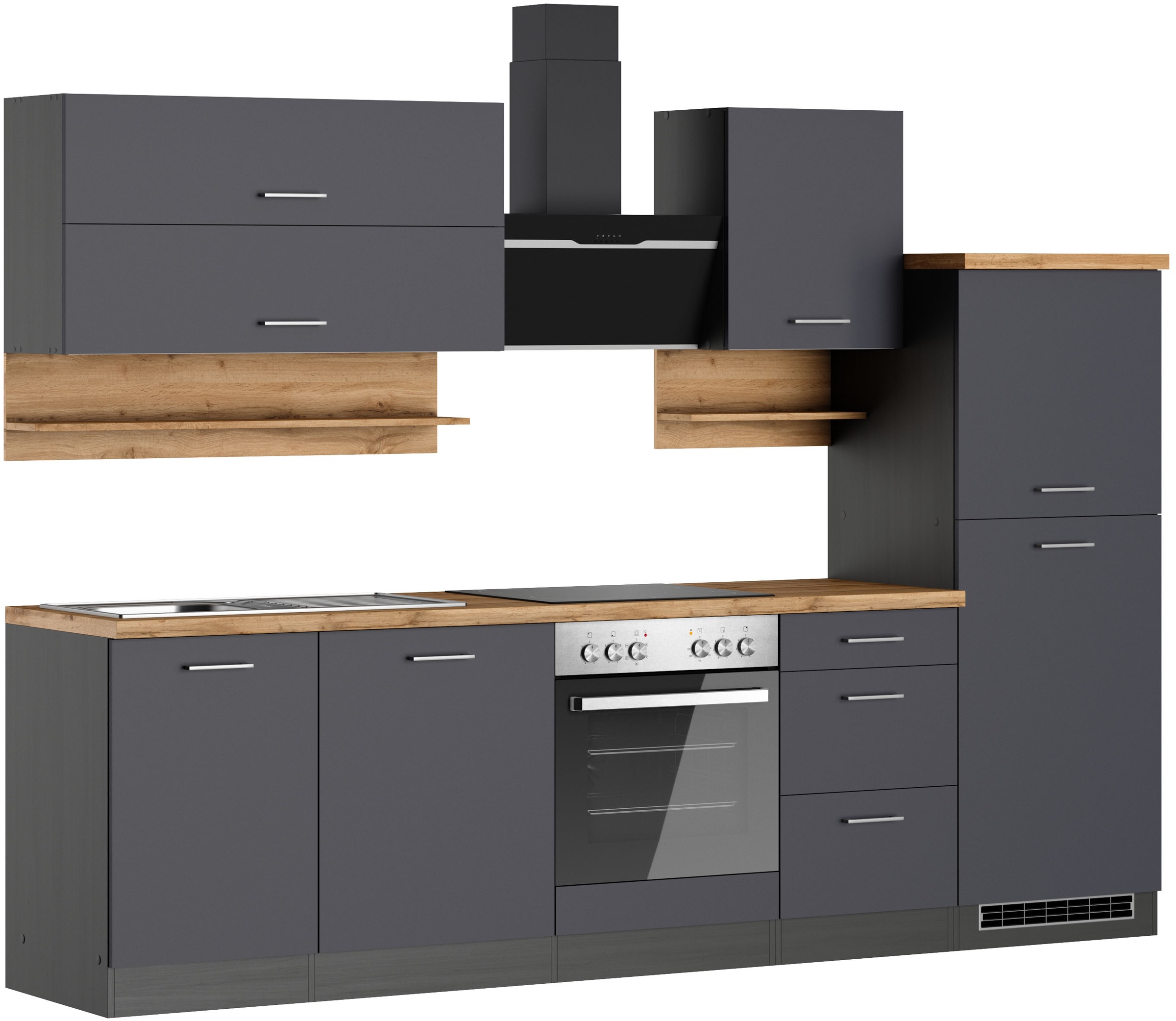 KOCHSTATION Küchenzeile »KS-Milan«, 280 cm breit, robuste Metallauszüge, vi günstig online kaufen