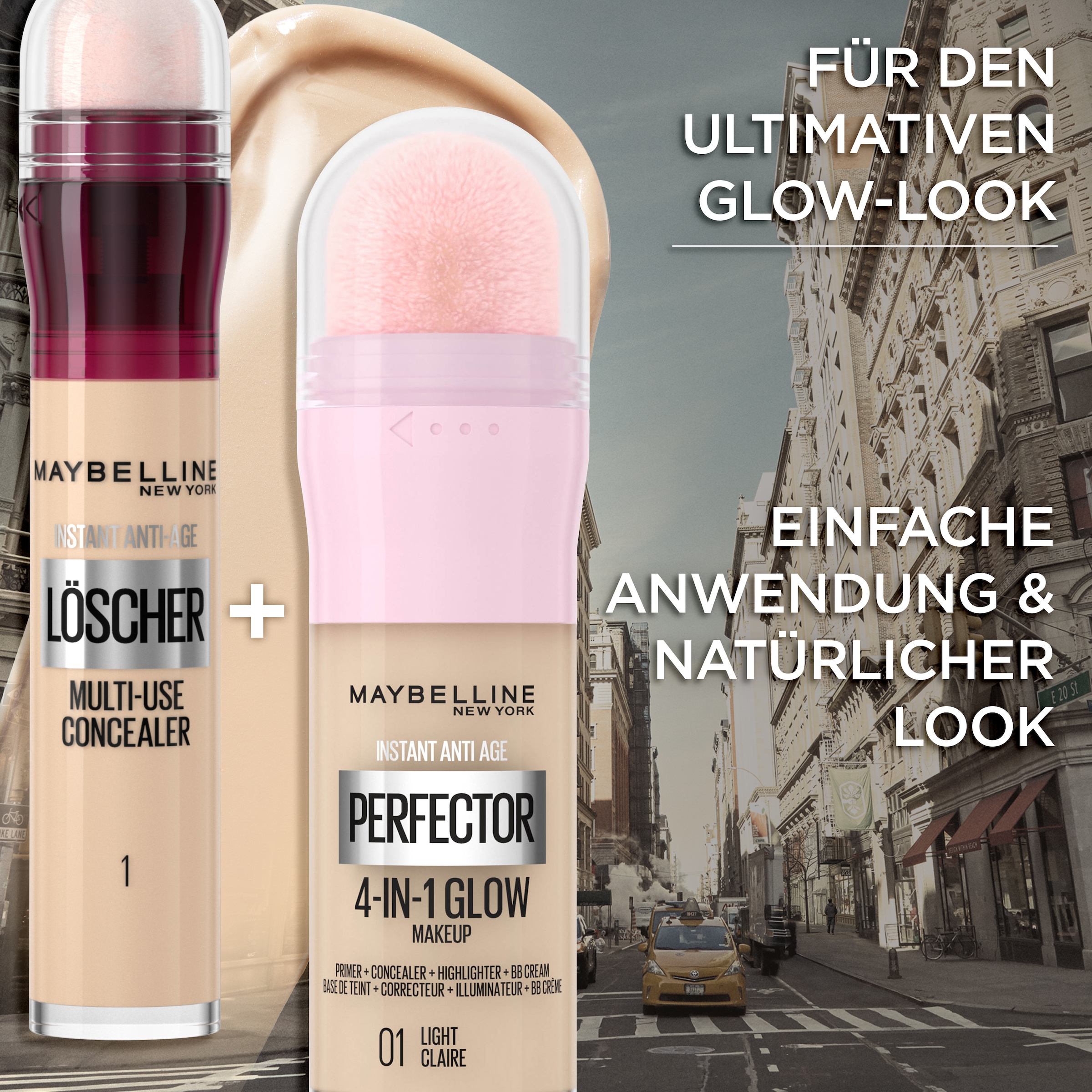 MAYBELLINE NEW YORK Schmink-Set »Maybelline New York Instant Perfector Glow + Concealer«, mit vielseitigen Kombinationsmöglichkeiten