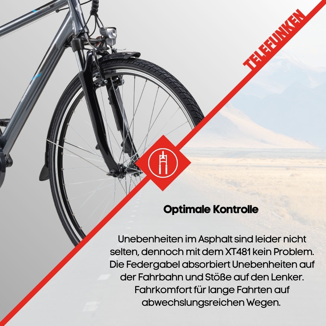 Telefunken E-Bike »Expedition XT481«, 21 Gang, Shimano, Heckmotor 250 W, (mit Fahrradtasche), Pedelec, Elektrofahrrad für Herren