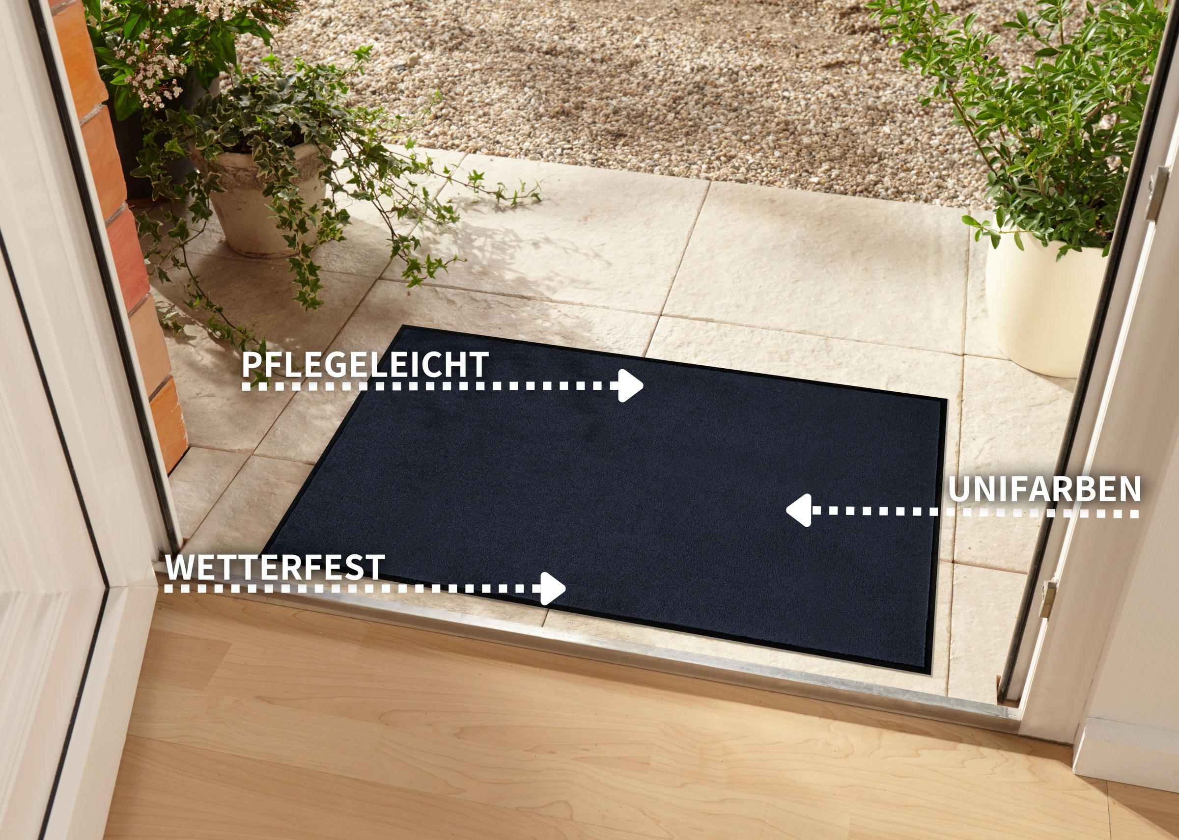 my home Fußmatte »Triton«, rechteckig, 7 mm Höhe, Schmutzfangmatte, Türmatte, In- und Outdoor, Läufer, waschbar