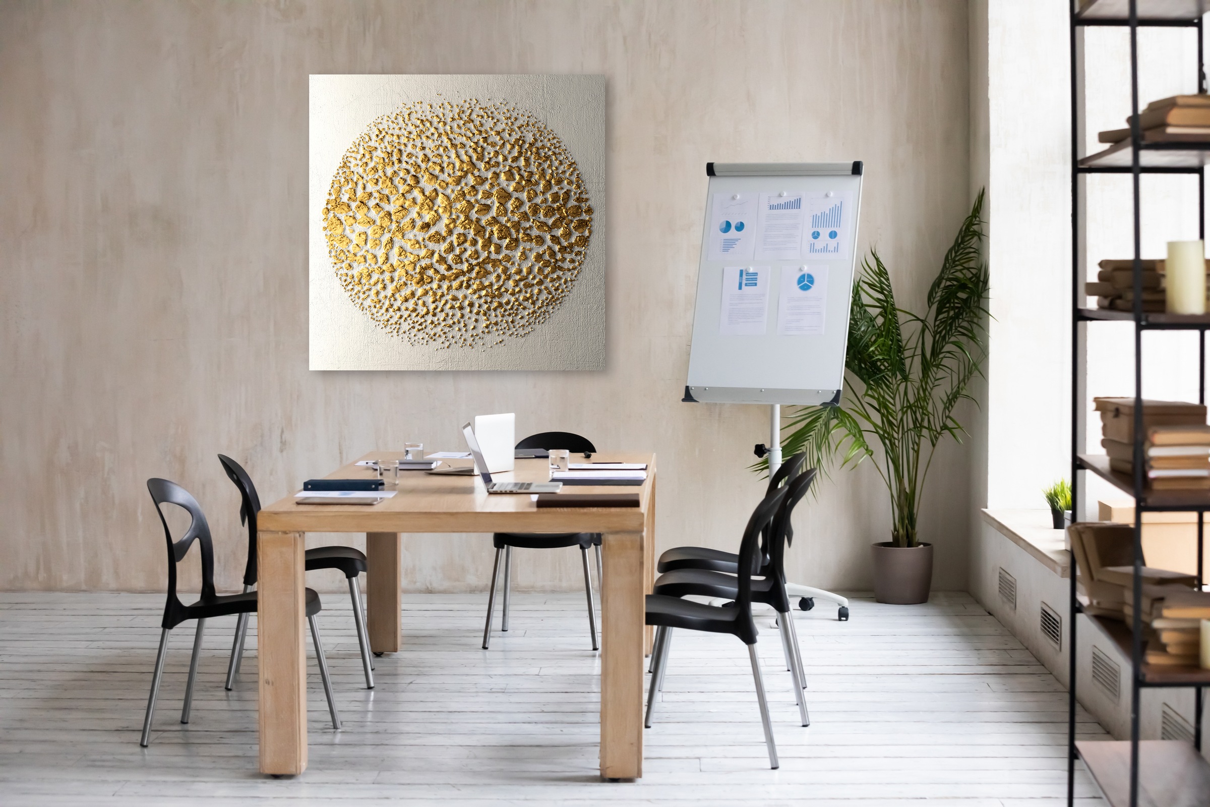 Leonique Leinwandbild »Golden Ball«, Abstrakt-Abstrakte-Kunst-Modern, (1 St günstig online kaufen